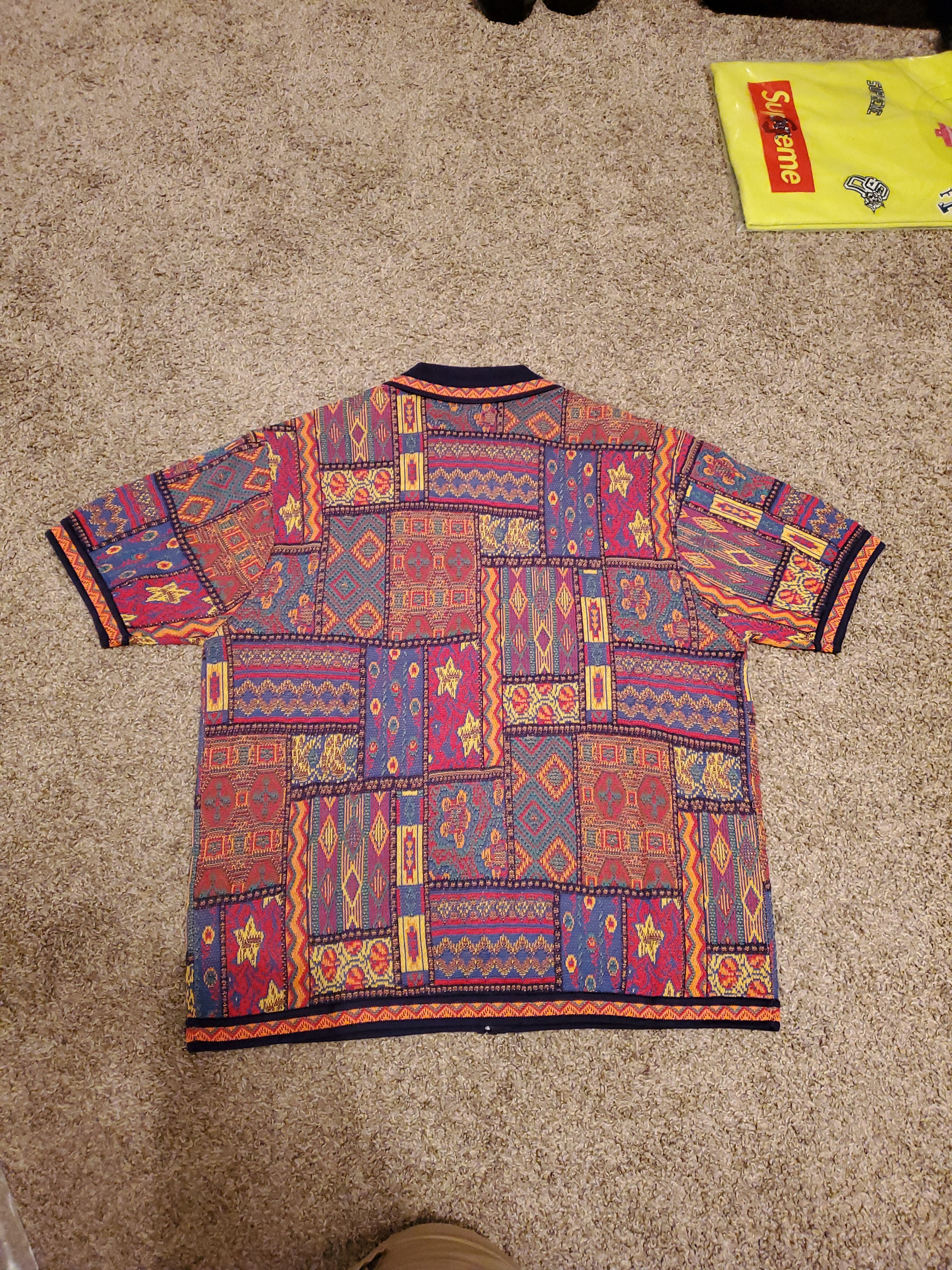 トップス Supreme Patchwork Knit Zip Up Polo Supreme Patchwork Knit Zip Up Polo (SS20) - $148