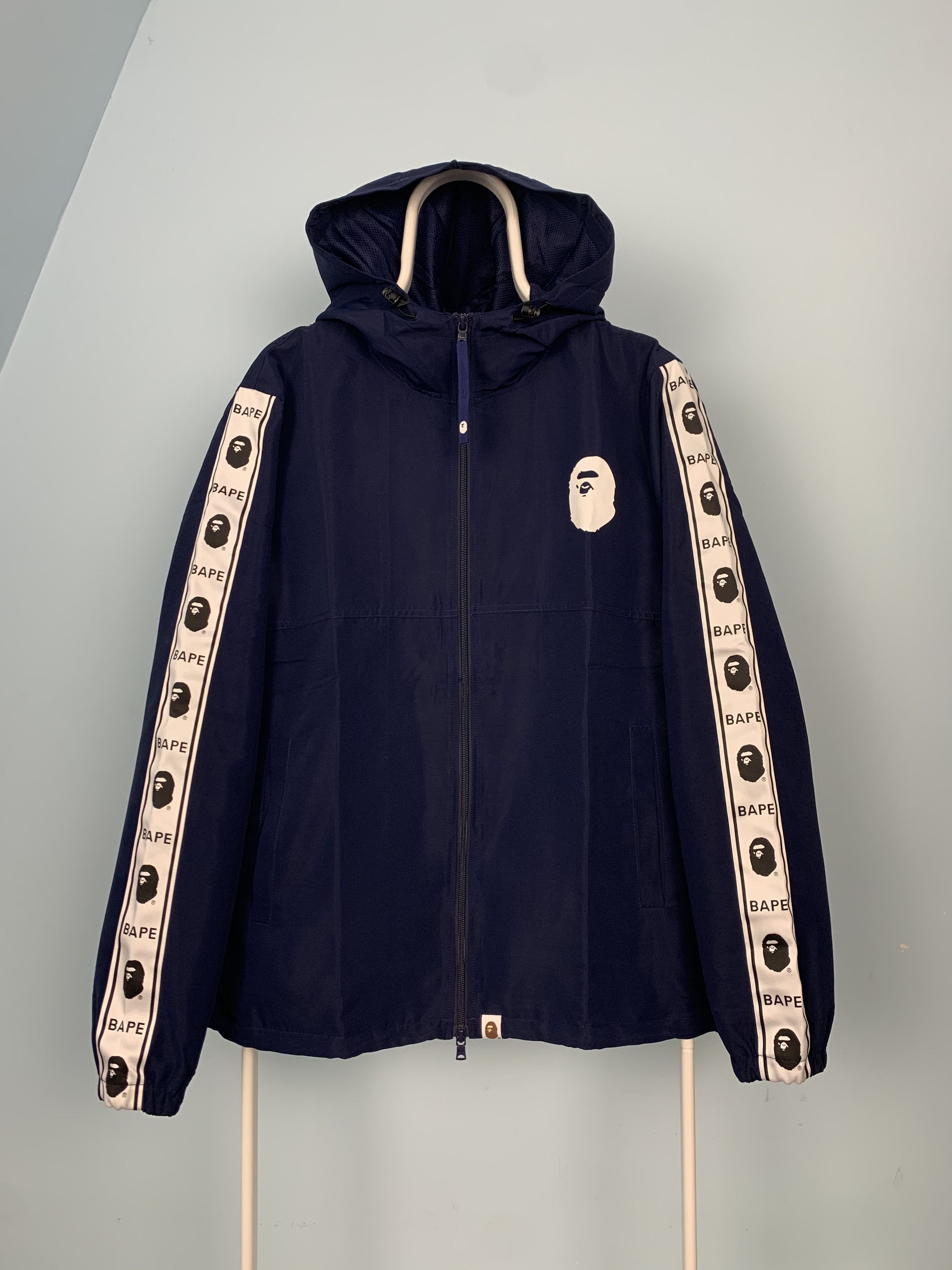 Bape Side Stripe Track Jacket Large Navy