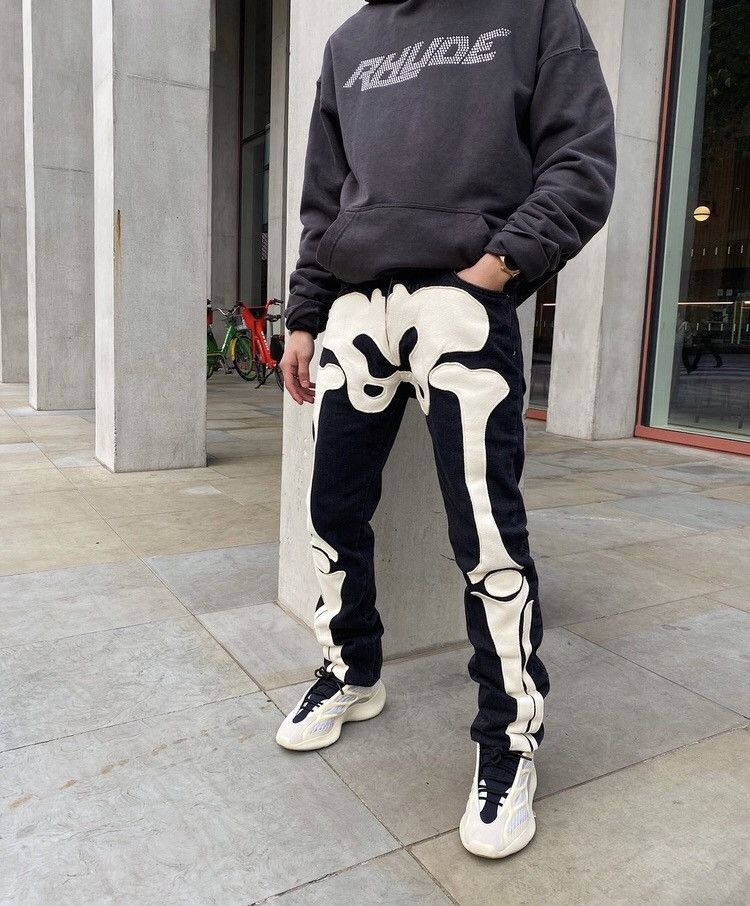 MNML MNML D184 SKELETON DENIM Jeans Black | Grailed
