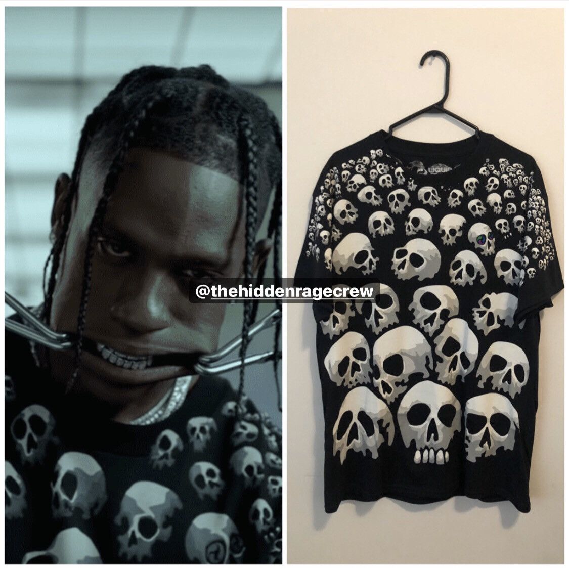Vintage travis scott skull tee