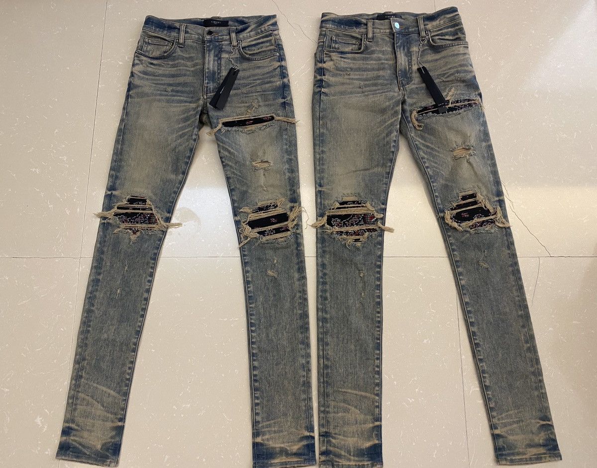 Amiri Amiri Dirty Indigo Bandana MX1 Jeans Grailed