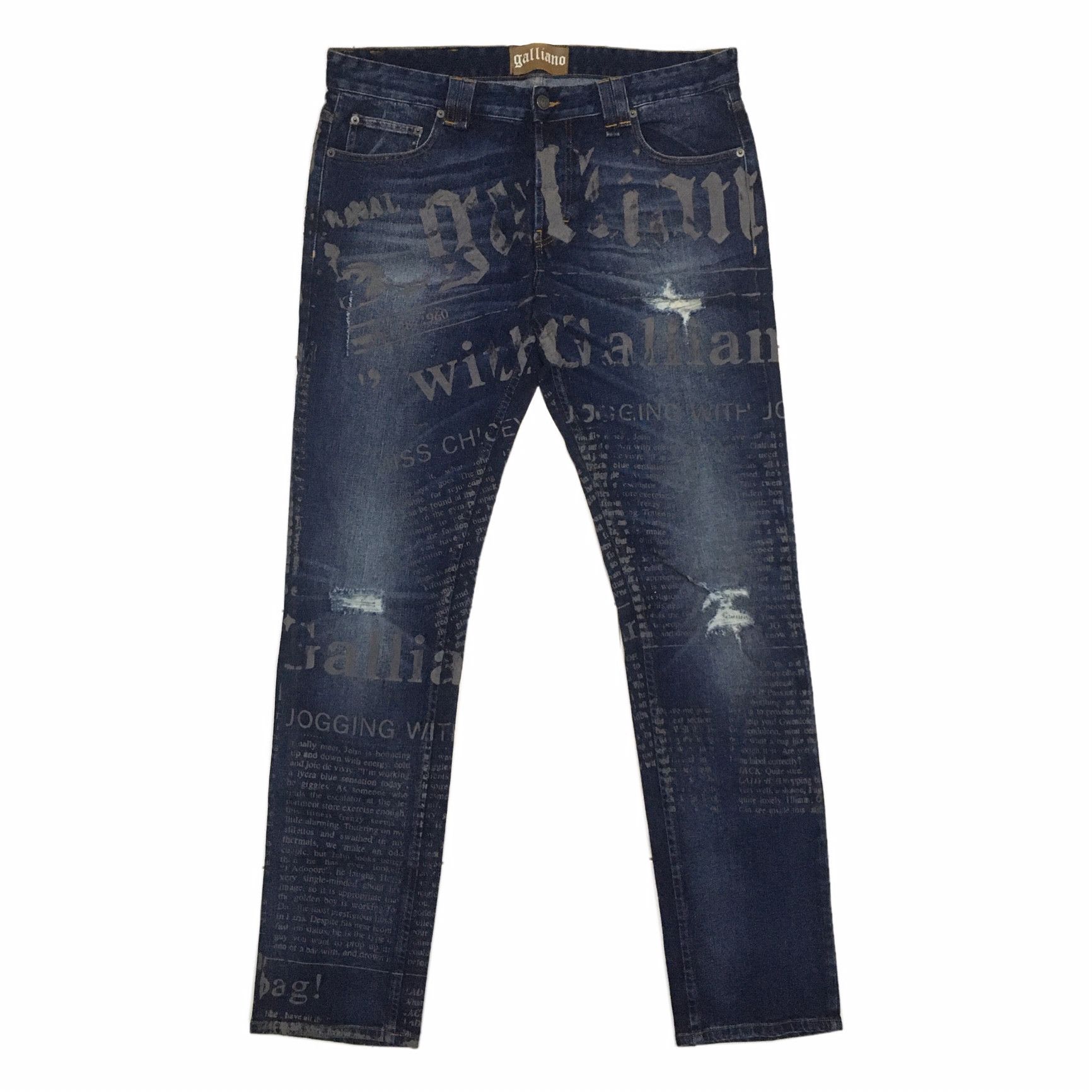 John Galliano John Galliano Gazette Distressed Denim Jeans | Grailed