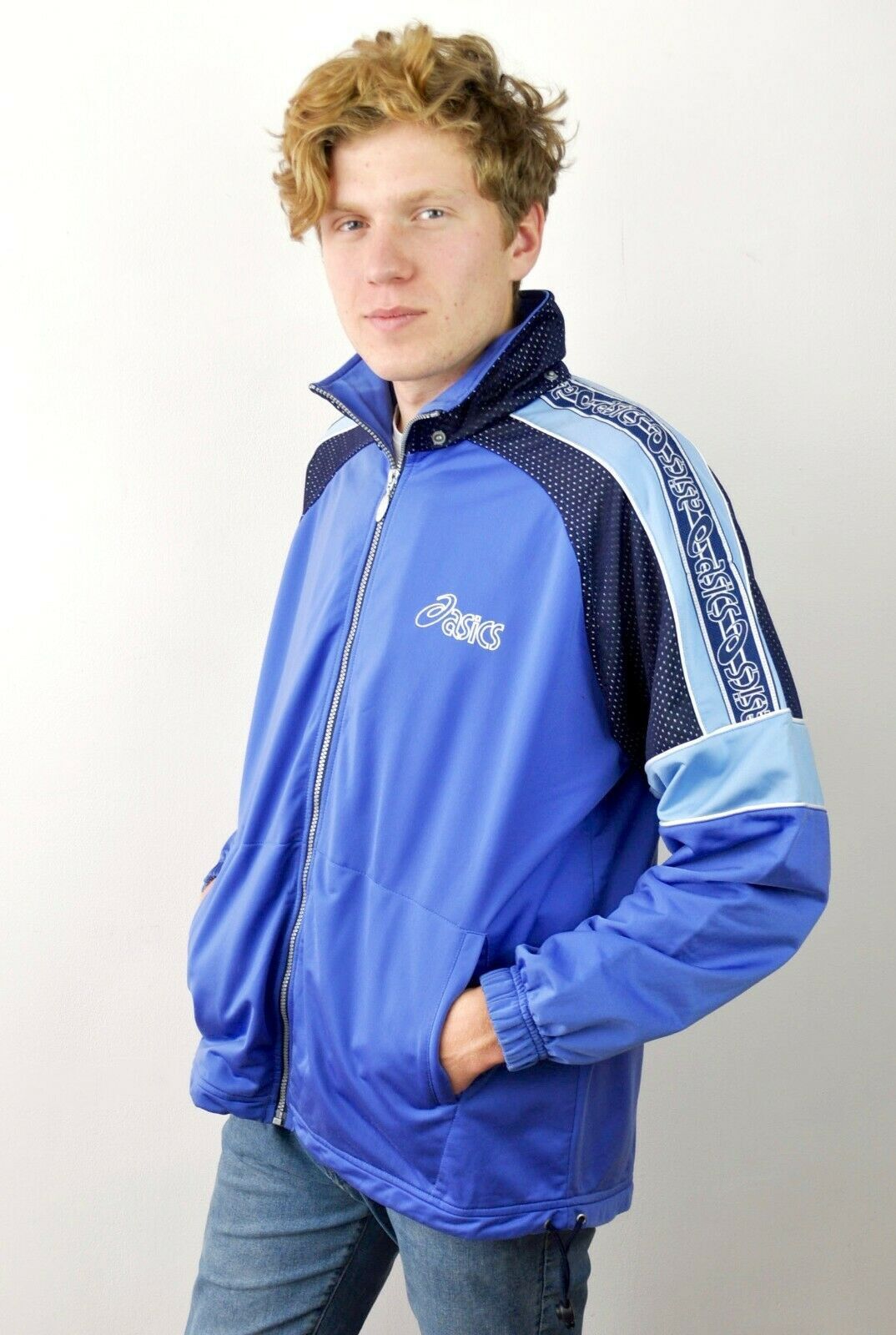 Designer × Vintage VINTAGE Basics Jumper Tracksuit Jacket Blue Sports Casual Size US L / EU 52-54 / 3 - 2 Thumbnail