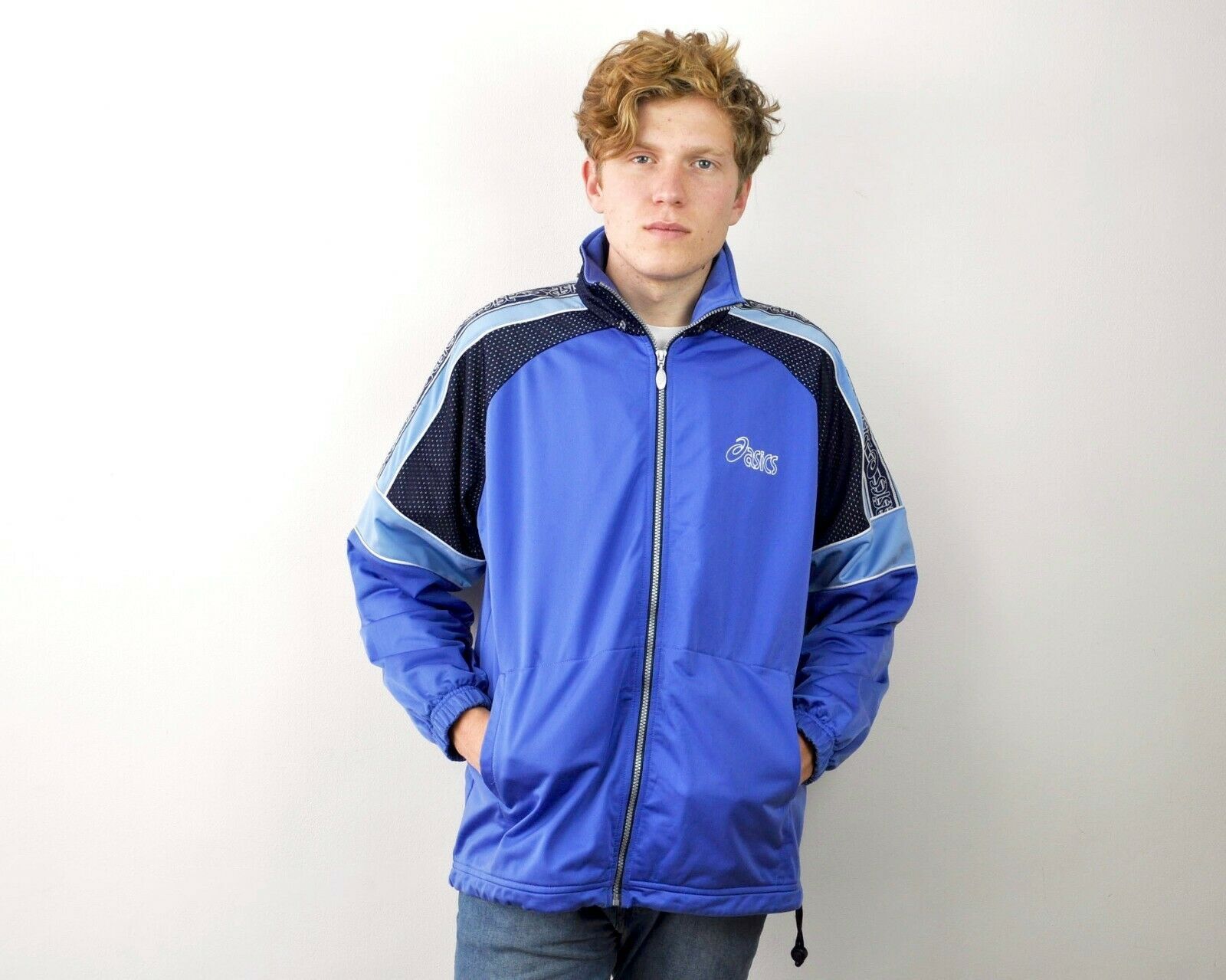 Designer × Vintage VINTAGE Basics Jumper Tracksuit Jacket Blue Sports Casual Size US L / EU 52-54 / 3 - 1 Thumbnail