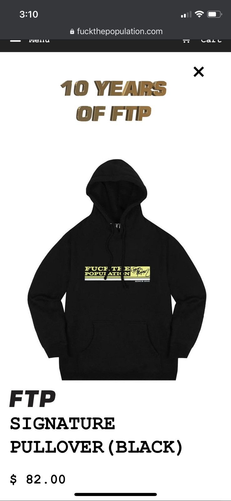 Fuck The Population Ftp Signature Hoodie Black Grailed