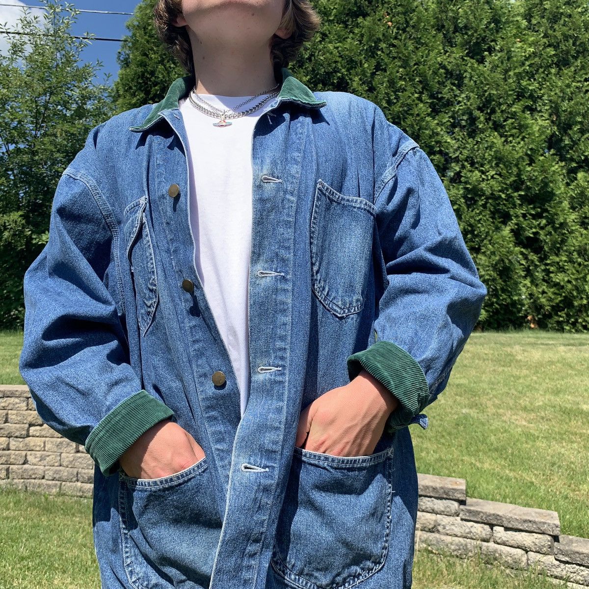 Vintage Vintage Denim Chore Jacket Size US XL / EU 56 / 4 - 4 Thumbnail
