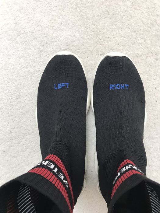 Vetements left cheap right shoes