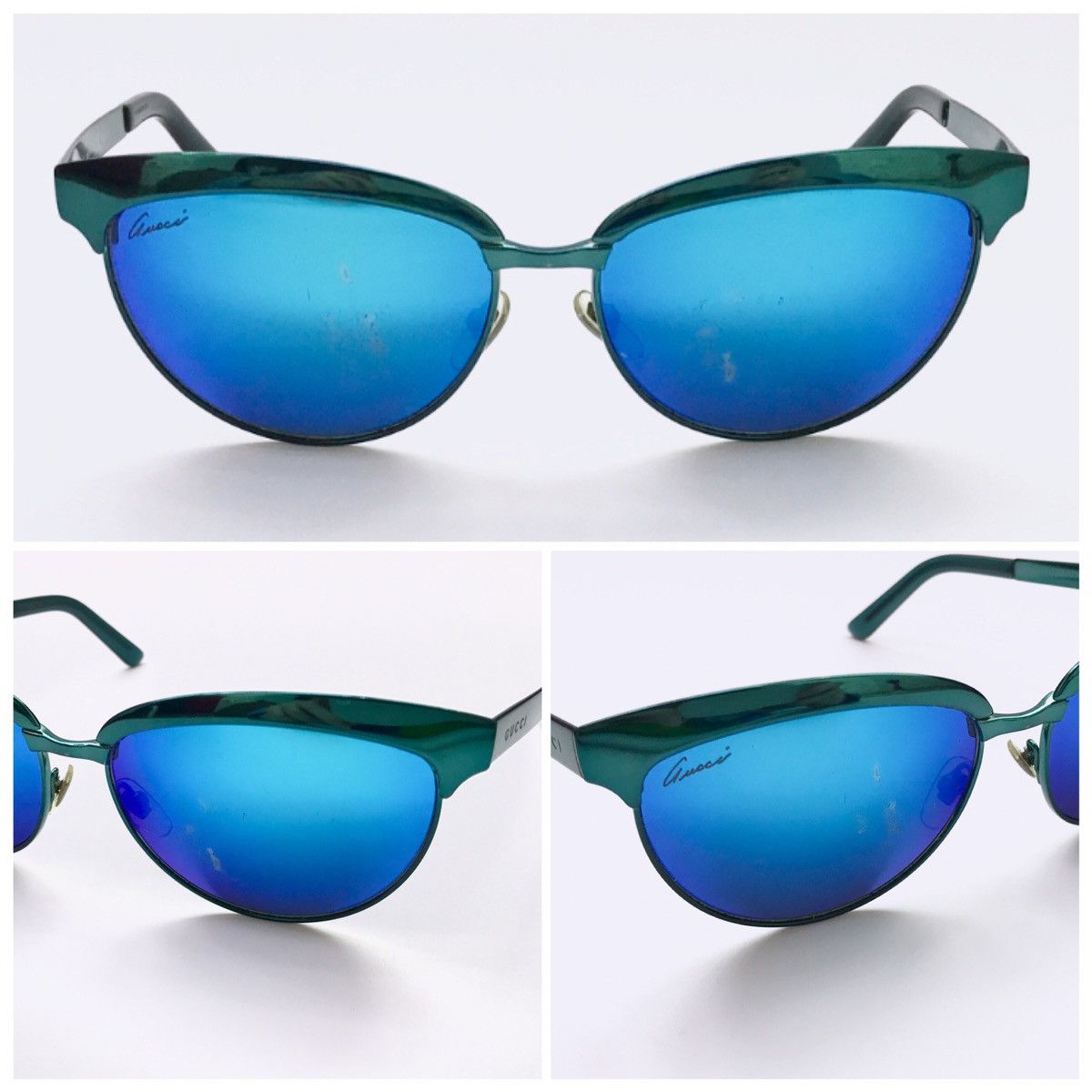 Gucci Gucci Aqua Blue Mirror Sunglasses Size ONE SIZE - 6 Thumbnail