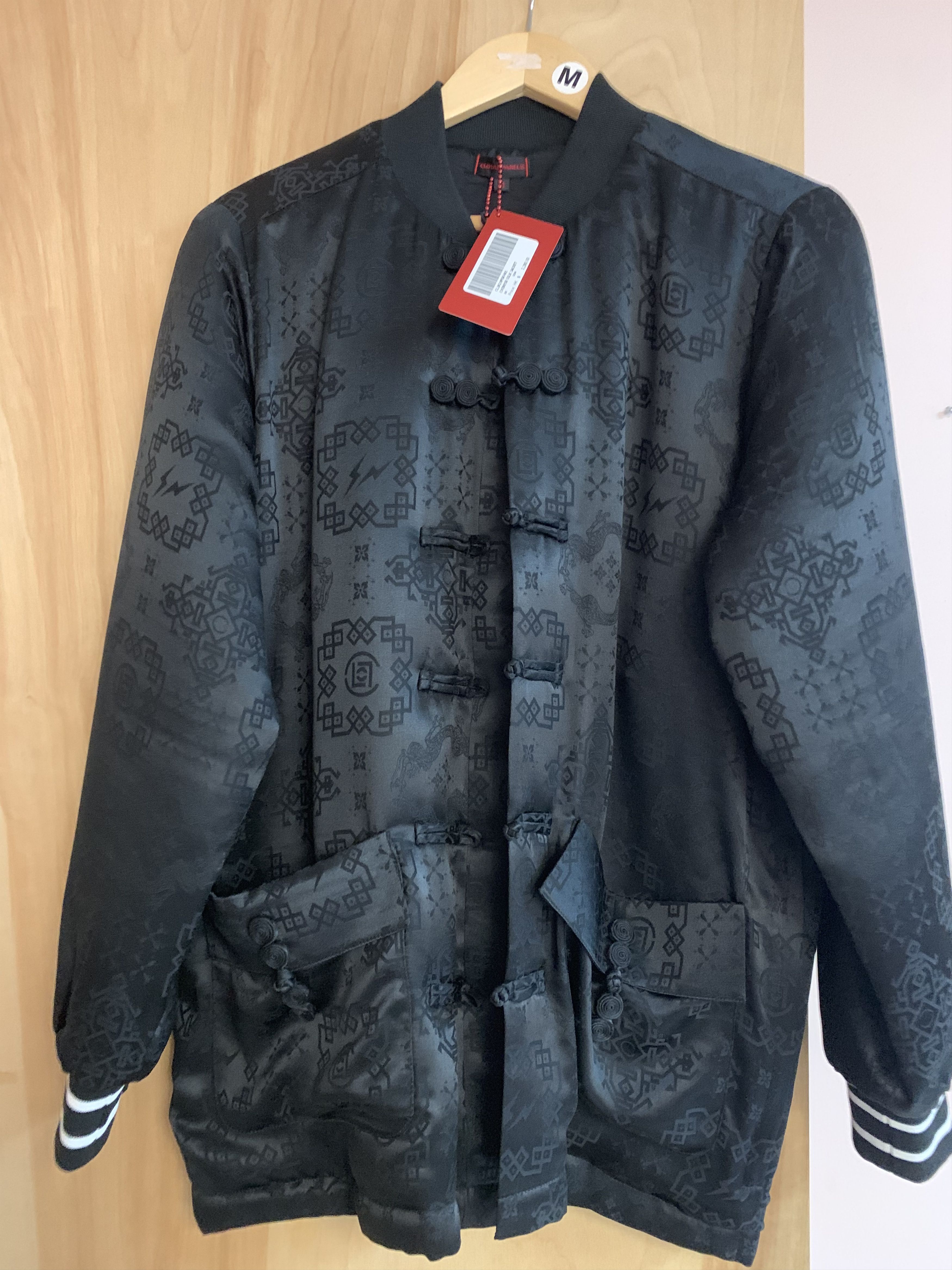 CLOT x fragment design BLACK SILK Jacketエディソンチャン