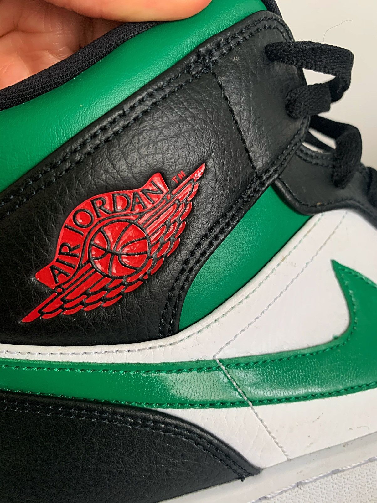 Nike Jordan 1 Mid Green Toe Size US 12 / EU 45 - 5 Thumbnail