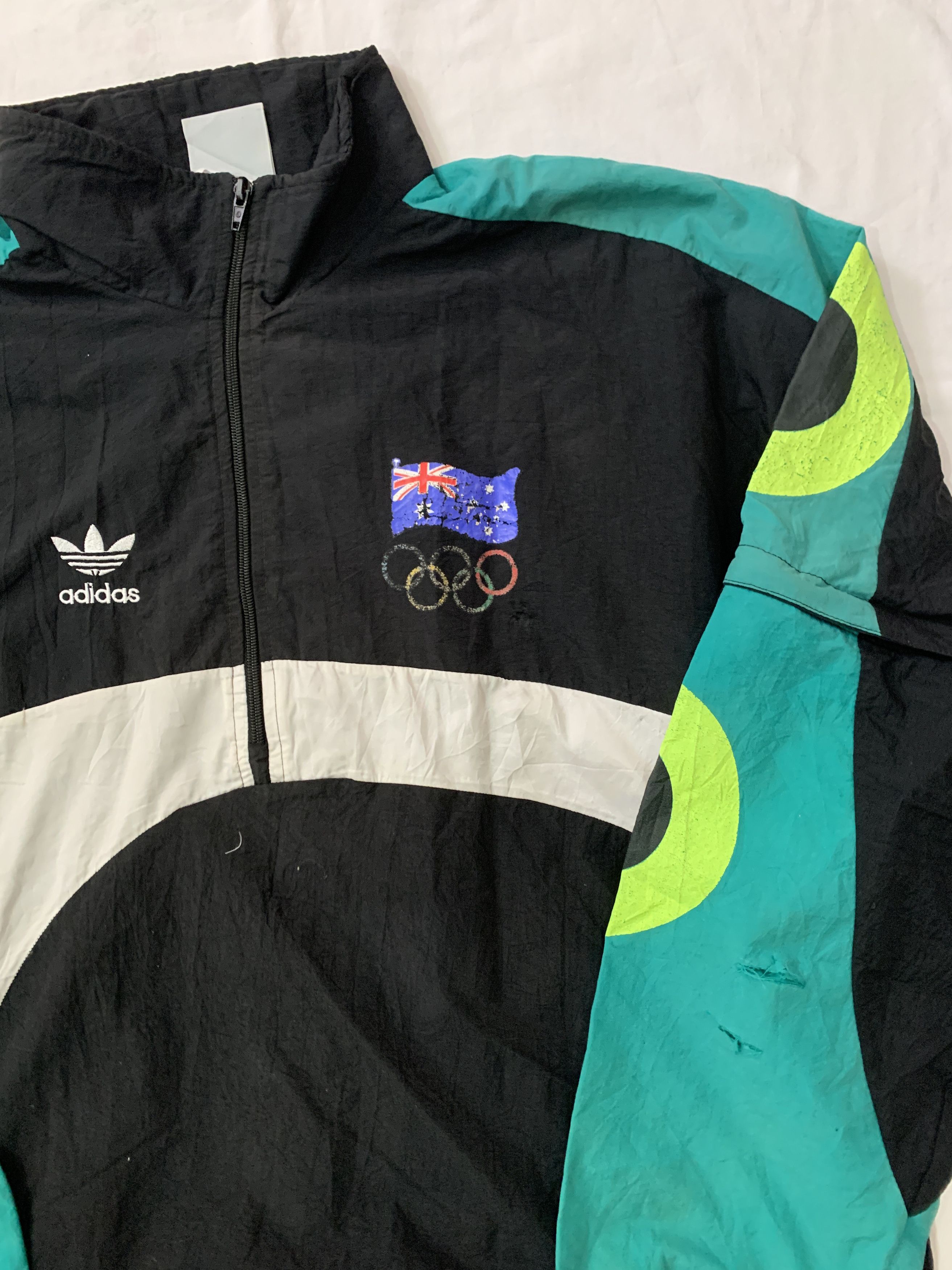 VINTAGE 90's ADIDAS FLORAL PRINT TRACK JACKET MULTICOLOURED