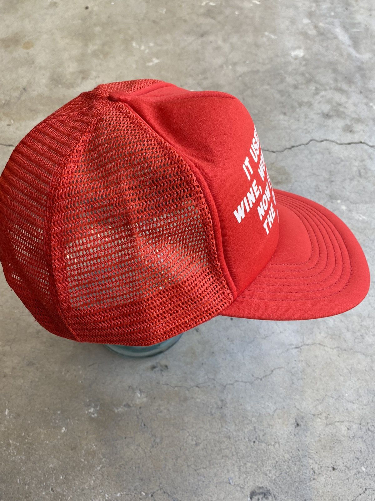 Vintage “It used to be wine, women, and song..” vintage trucker hat Size ONE SIZE - 6 Thumbnail