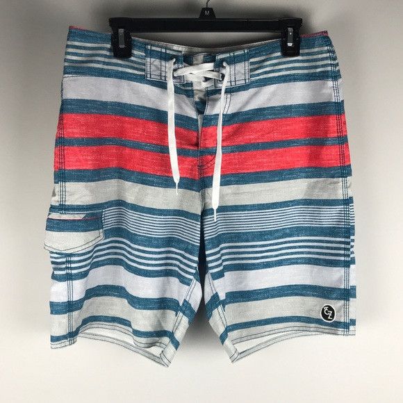 Ezekiel Ezekiel men’s swim board shorts red white blue 32 | Grailed