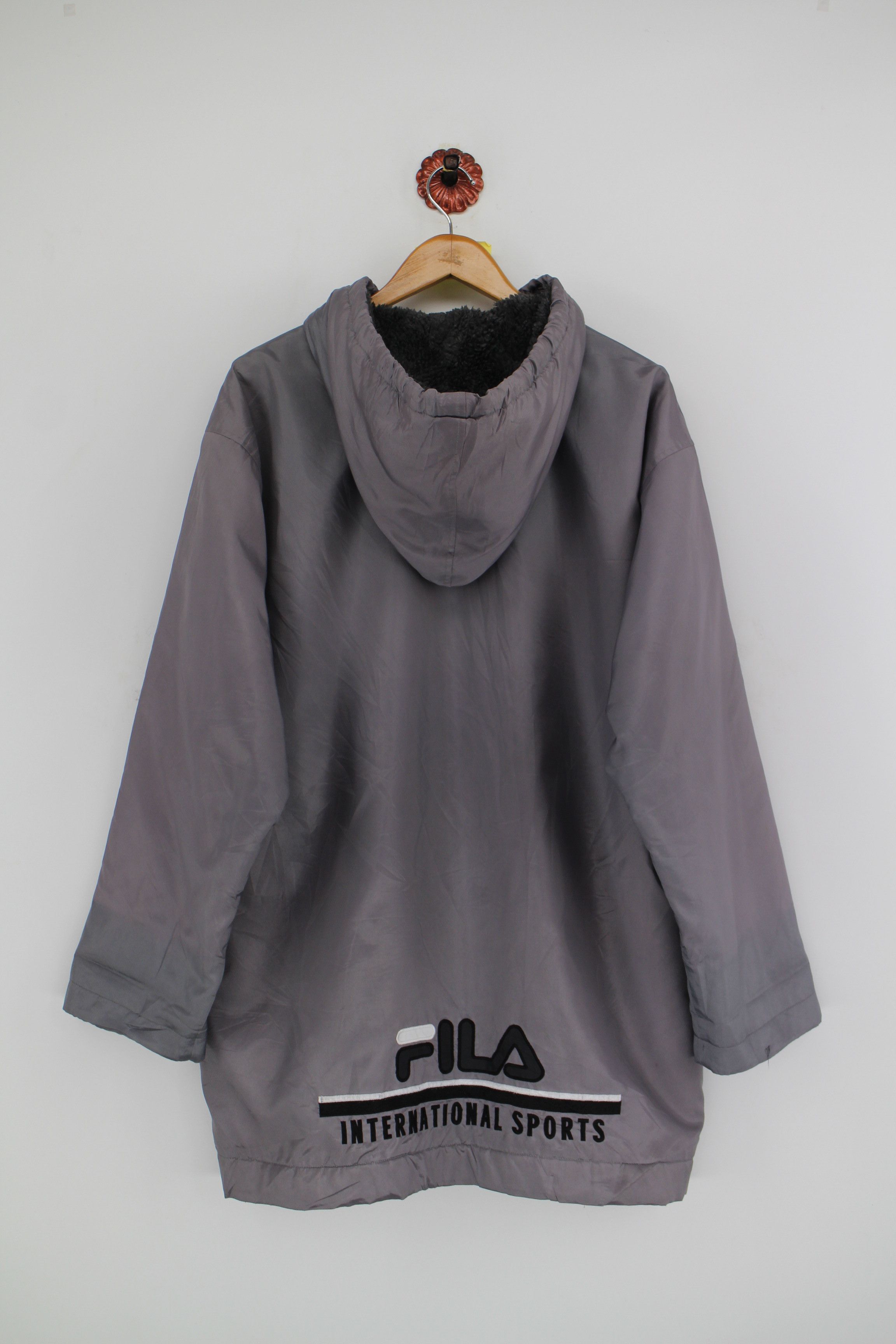 Vintage 90's FILA Parka Long Hoodie Jacket Unisex Size M