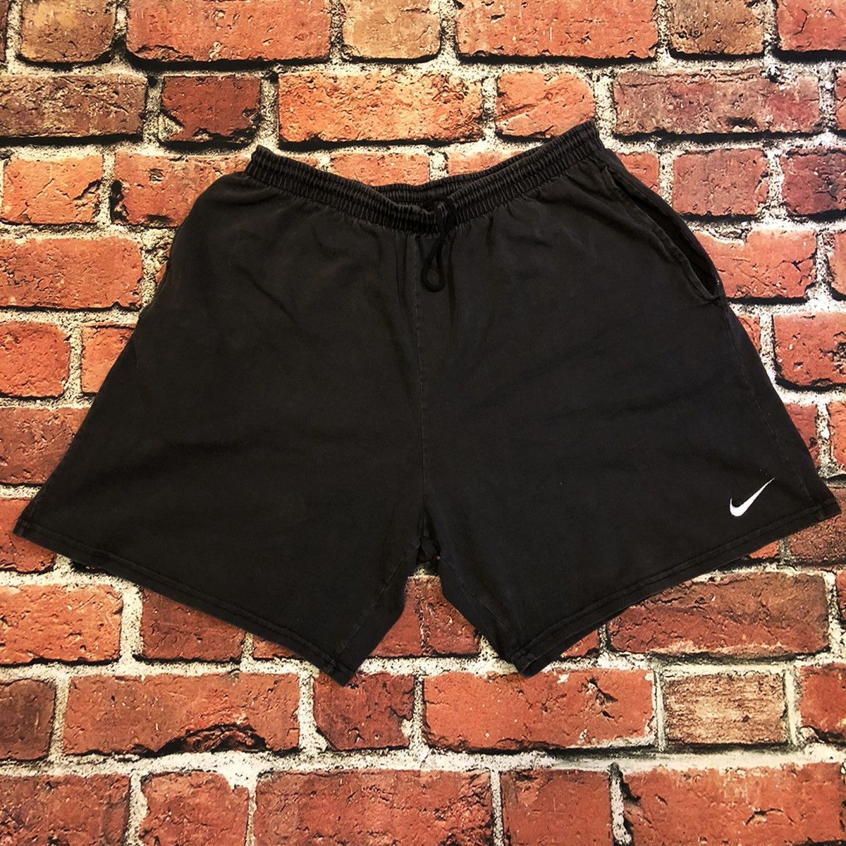 Nike × Vintage 90s Nike Mini Swoosh Cotton Shorts Size US 42 / EU 58 - 1 Thumbnail