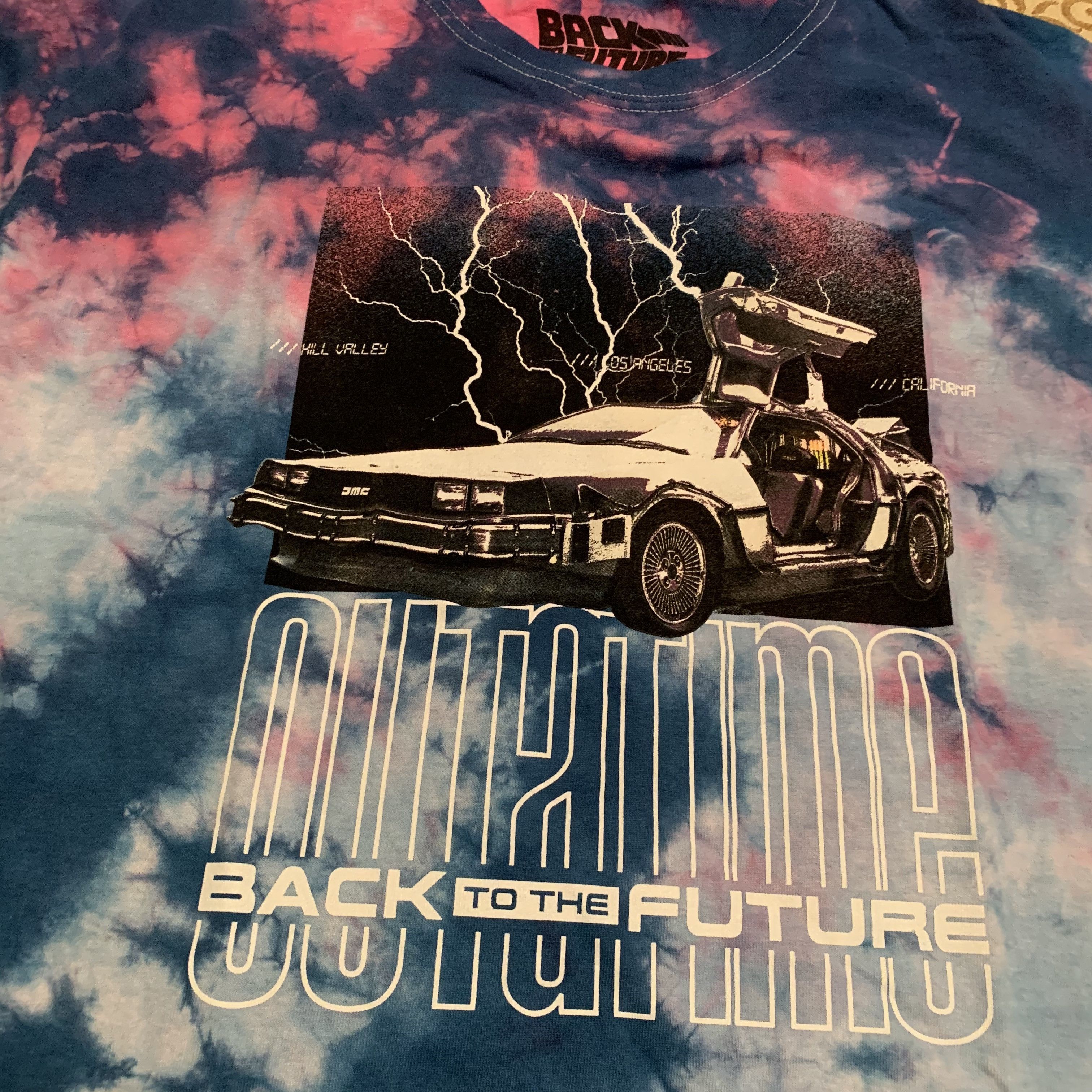 Vintage Deadstock Back To The Future DeLorean Tie Dye Tee Size US XL / EU 56 / 4 - 2 Thumbnail