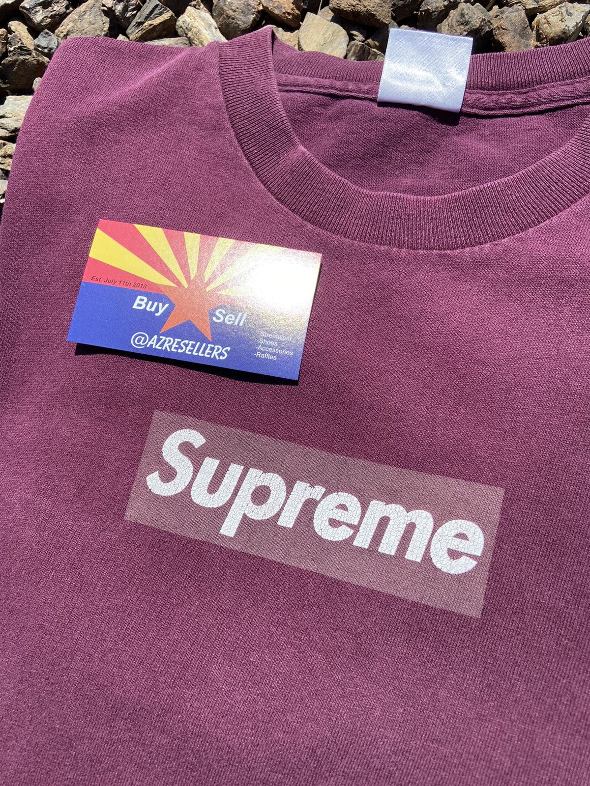 Supreme 98’ burgundy box logo tee Size US M / EU 48-50 / 2 - 2 Thumbnail