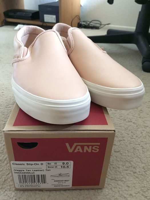 Vans veggie tan 2024 leather classic slip-on dx