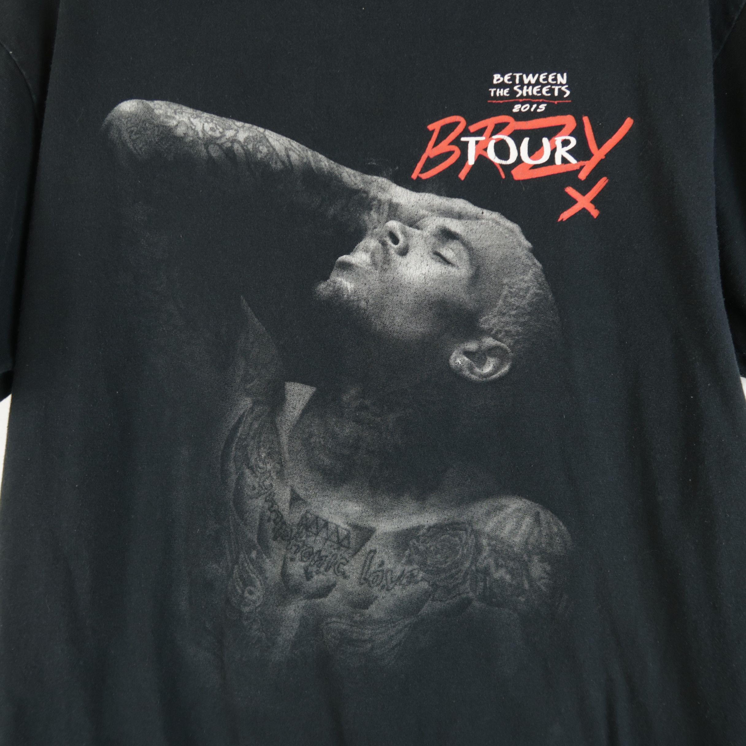 Vintage Chris Brown Men's Between the Sheets 2015 Brzy Tour T-Shirt Size US L / EU 52-54 / 3 - 2 Preview