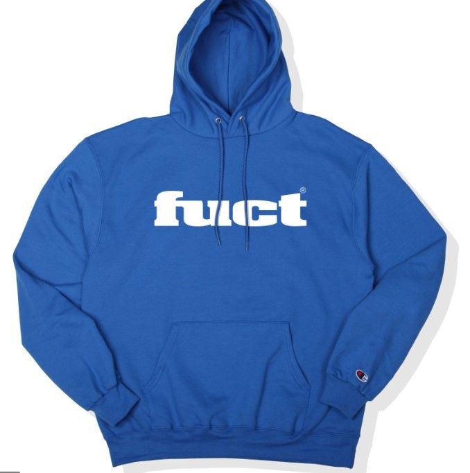Fuct XXL Fuct logo hoodie blue champion | Grailed