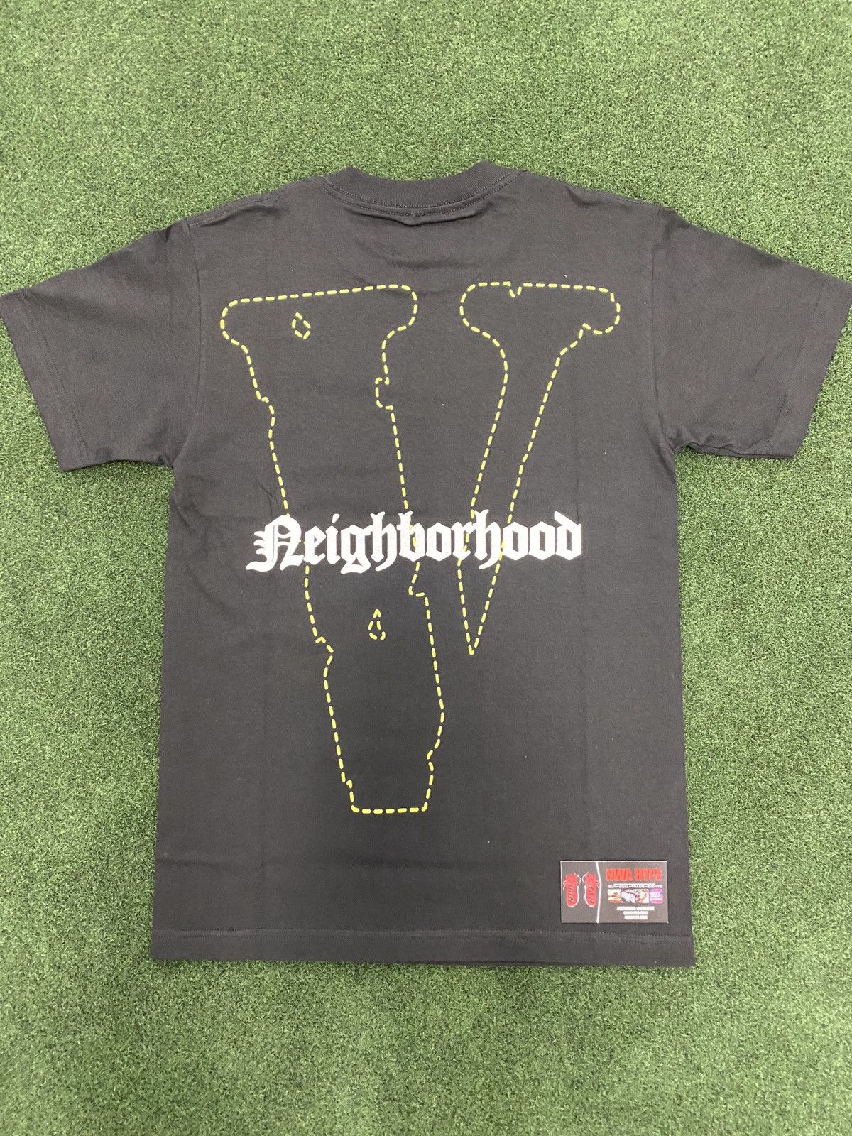 Neighborhood Vlone x Neighborhood skull tee green Grailed