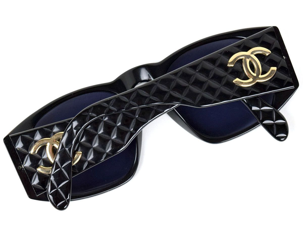Chanel Chanel Gold CC logo Vintage 90s Black Sunglasses Size ONE SIZE - 6 Thumbnail