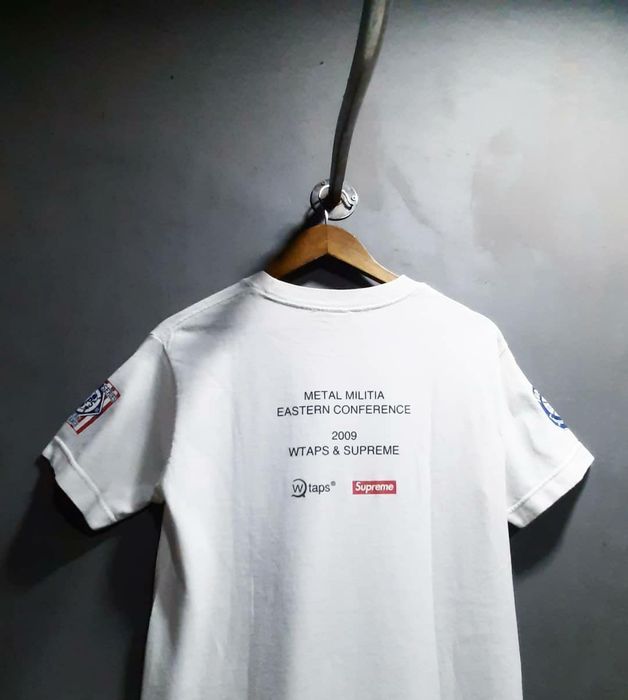 Supreme Supreme x wtaps metal militia 2009 white tee | Grailed