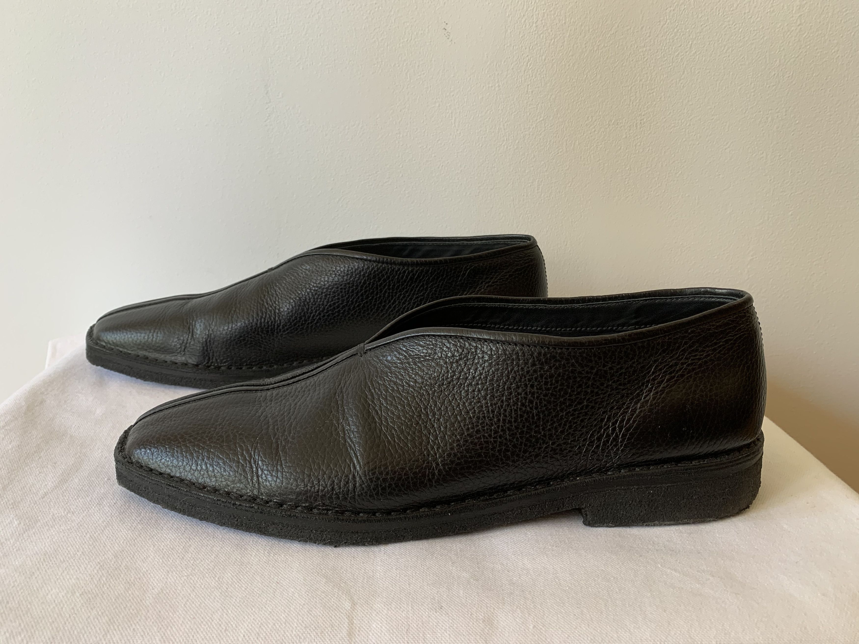 Lemaire Lemaire Chinese Slippers Black Leather Loafers Sz 45 Size US 12 / EU 45 - 1 Preview