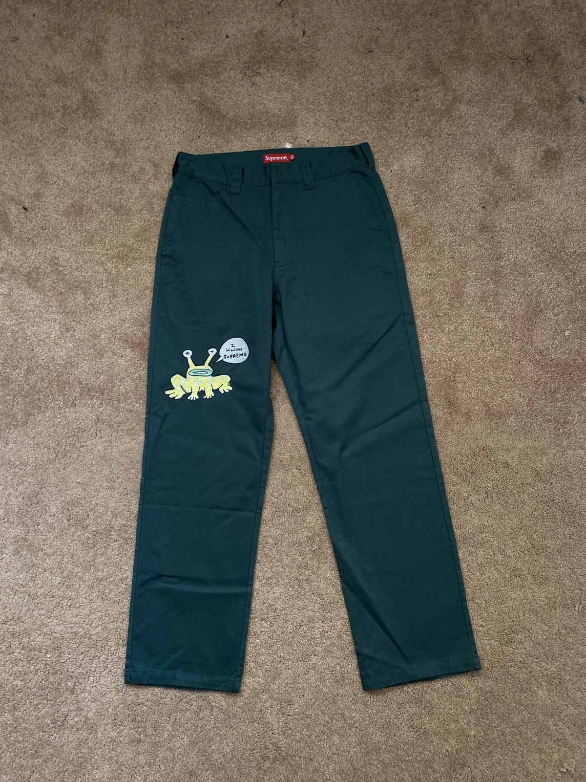 Supreme Daniel Johnston Embroidered Work Pants | Grailed