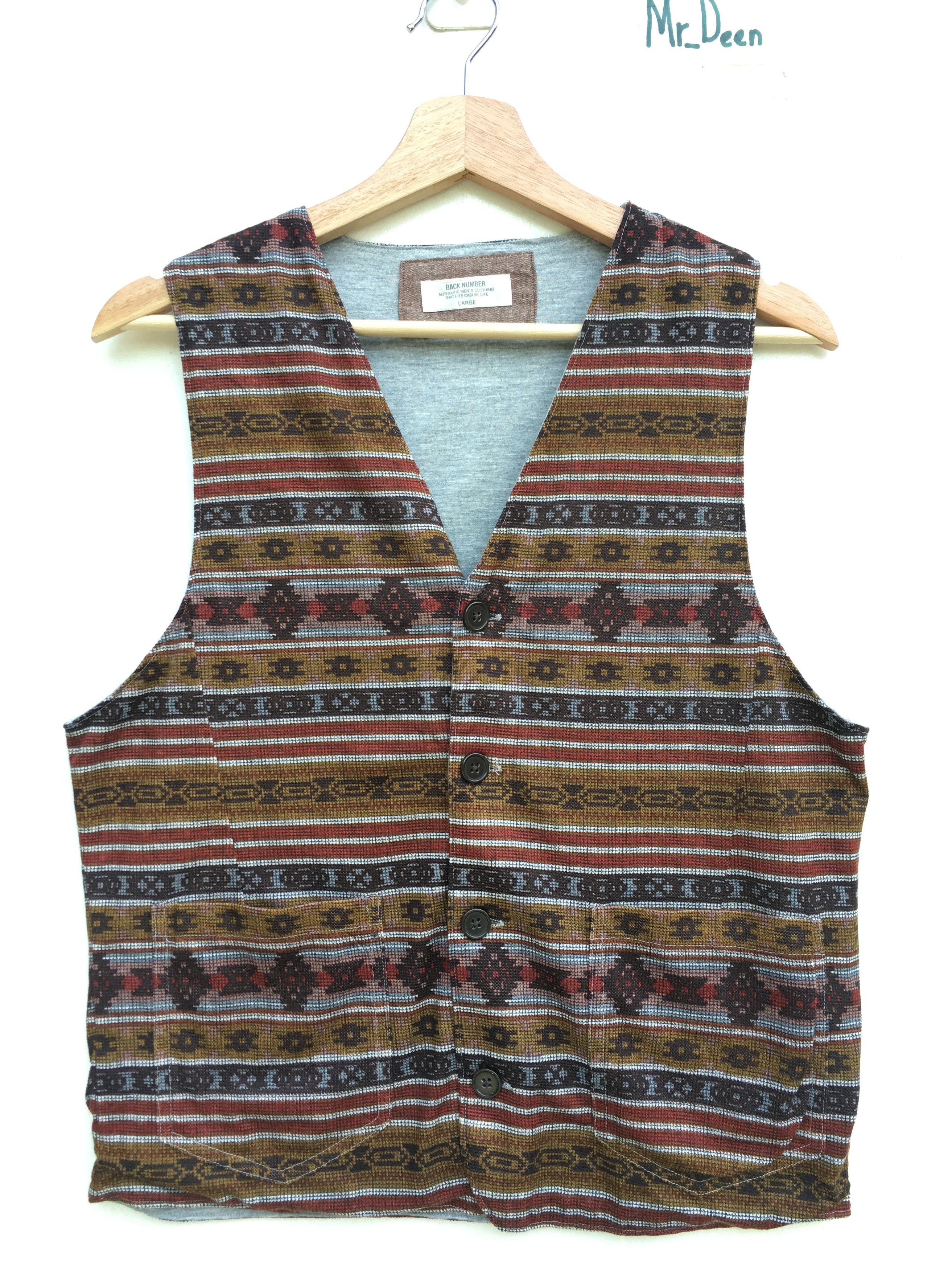 Back Number Casual Vest Vintage Style