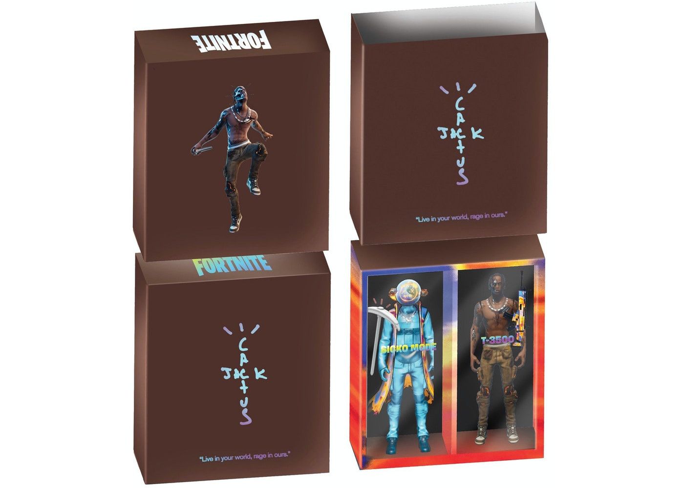 Travis Scott Cactus Jack Fortnite 12'' Action Figure Set Travis Scott Size ONE SIZE - 3 Thumbnail