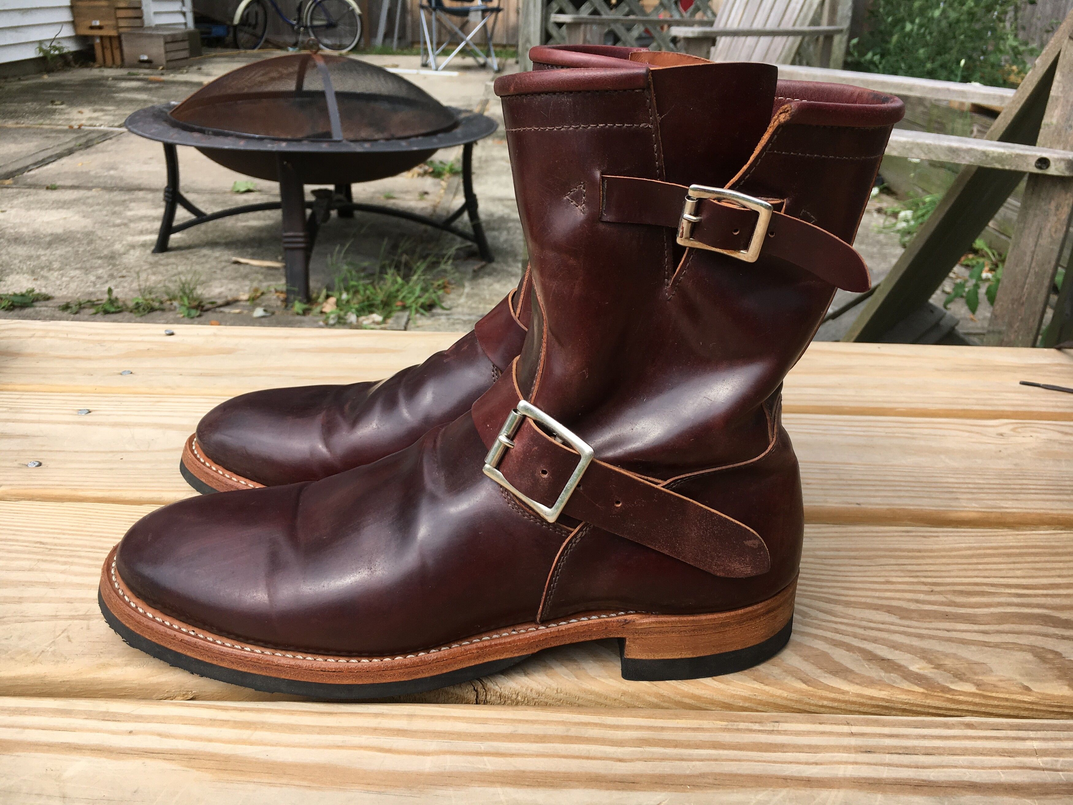 Needles Horween No. 8 Shell Cordovan Engineer Boots Size US 10 / EU 43 - 1 Preview