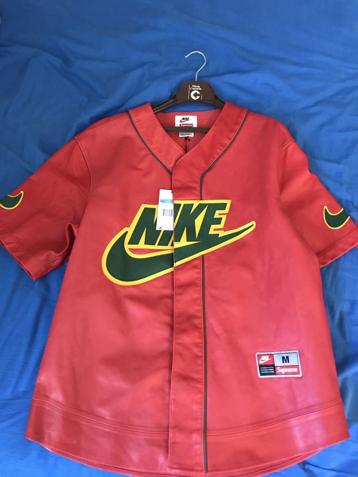 Supreme nike best sale leather baseball jersey