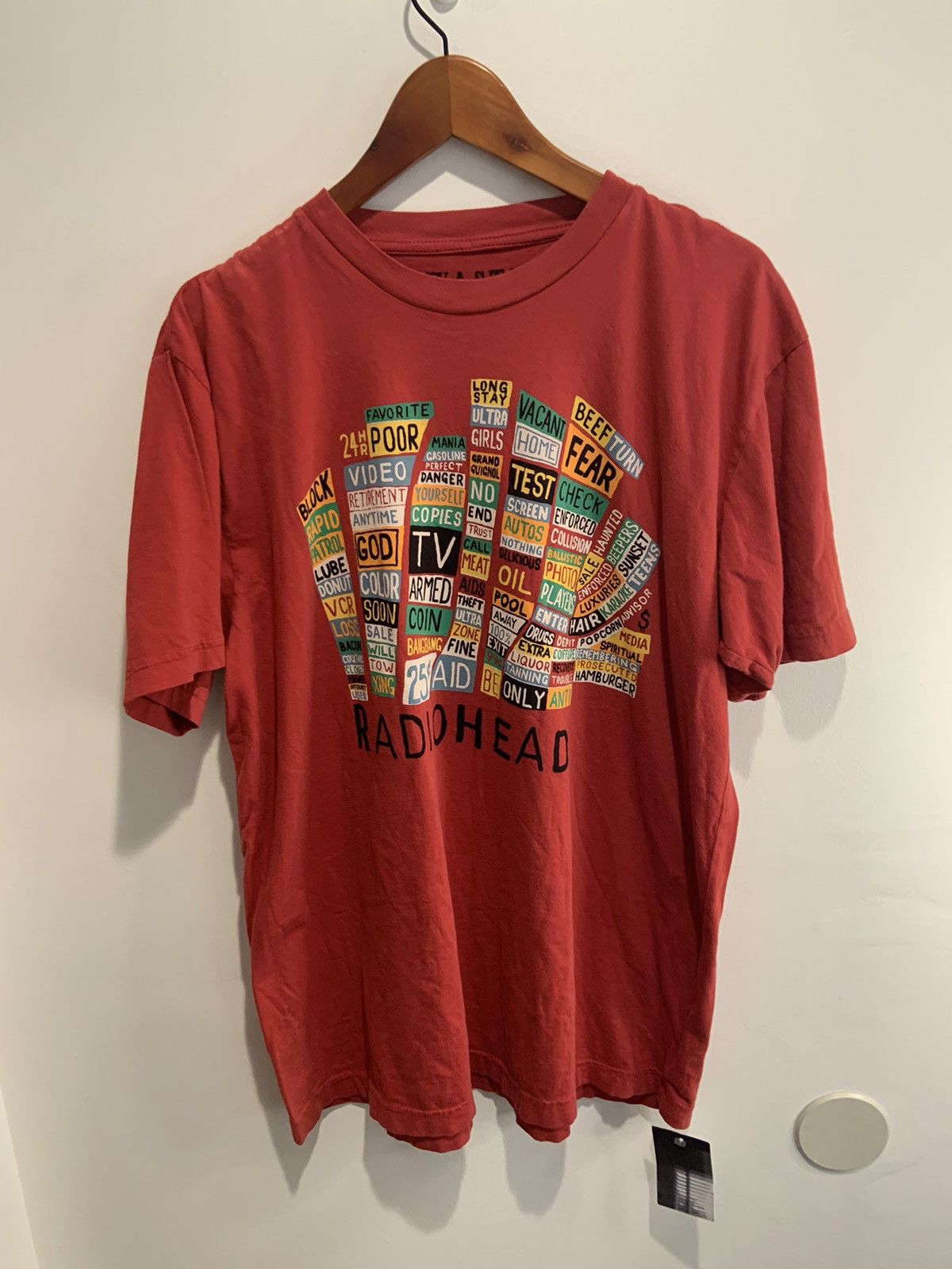 Good Vintage Radiohead Shirt Hail To The Thief 2003 Band Tee WASTE Red Small S