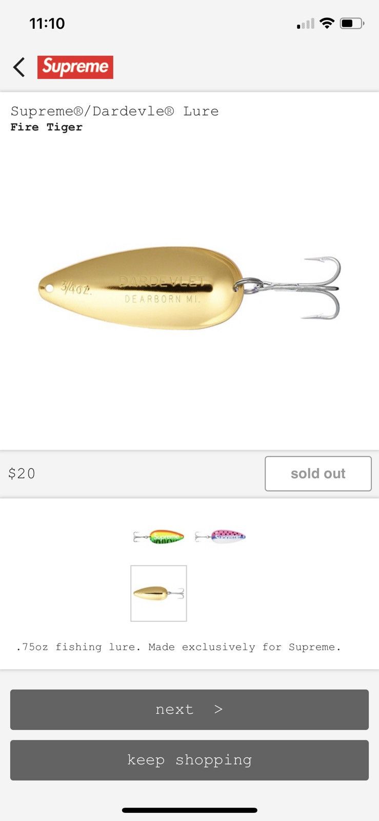 Supreme Supreme Dardevle Fishing Lure RAINBOW TROUT