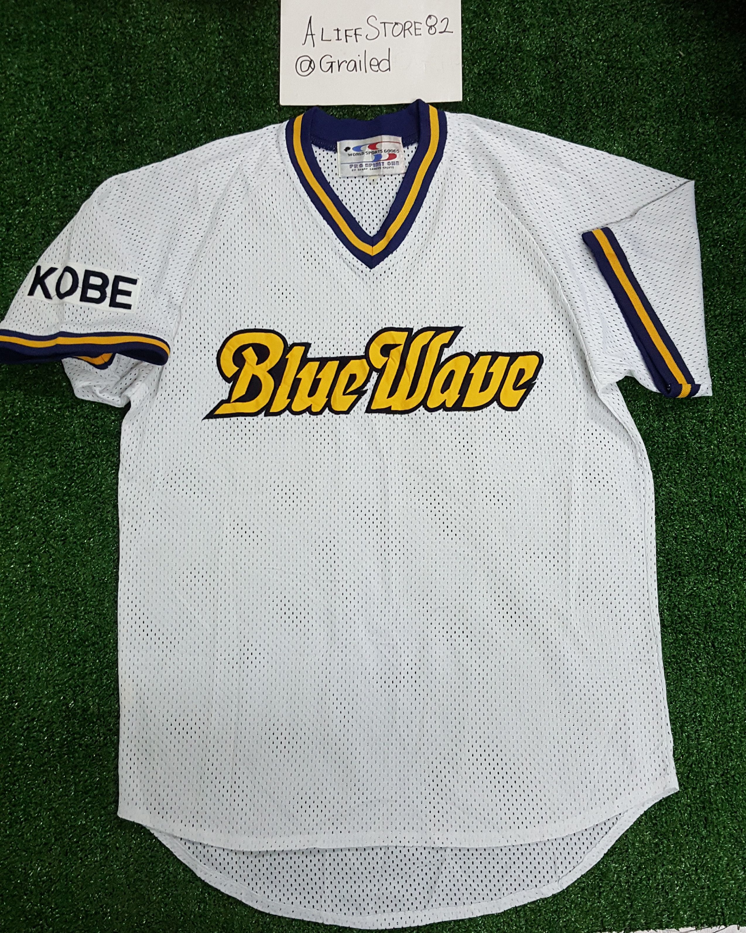 Japanese Brand × Vintage 📍LastDrop📍Vintage 90s Blue wave Full Mesh Baseball Jersey Size US L / EU 52-54 / 3 - 1 Thumbnail