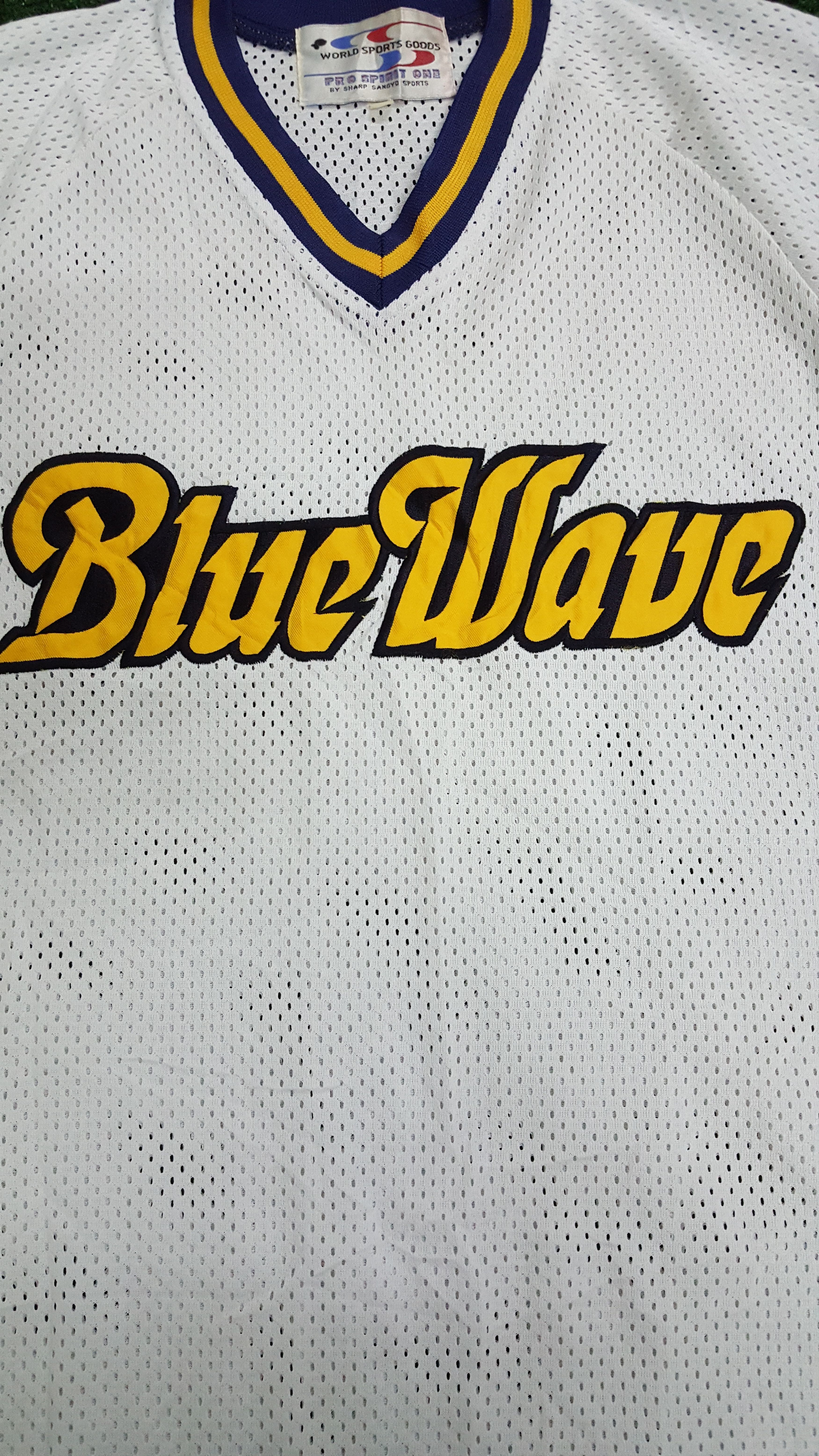 Japanese Brand × Vintage 📍LastDrop📍Vintage 90s Blue wave Full Mesh Baseball Jersey Size US L / EU 52-54 / 3 - 3 Thumbnail