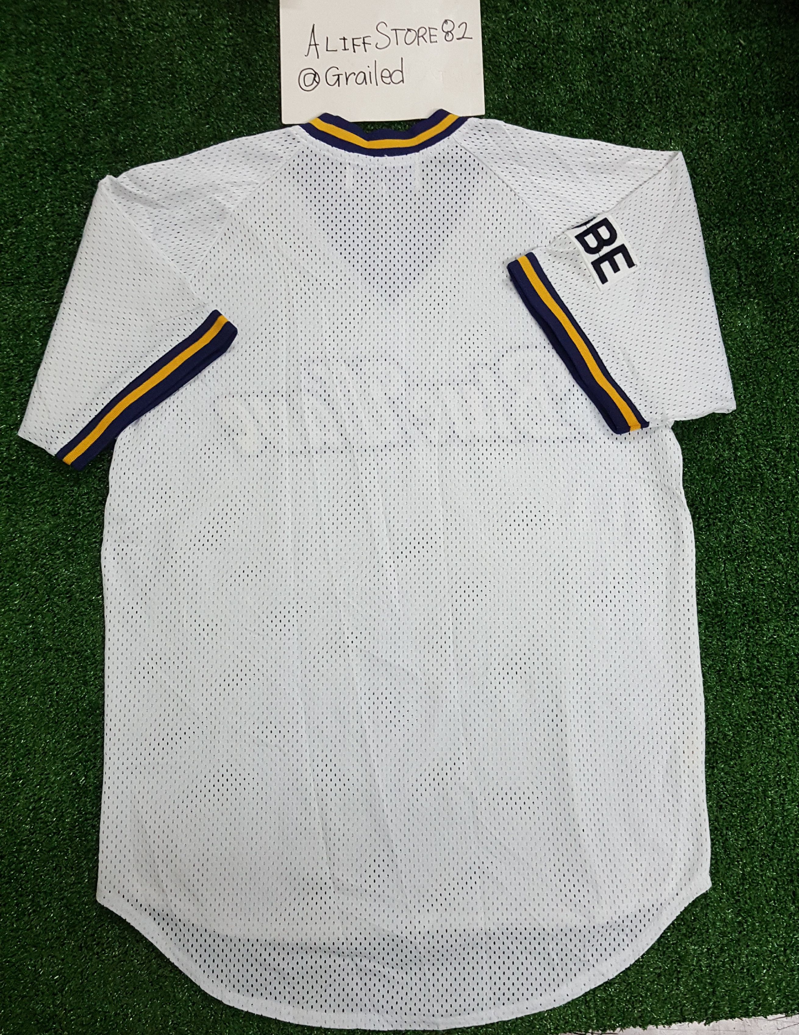 Japanese Brand × Vintage 📍LastDrop📍Vintage 90s Blue wave Full Mesh Baseball Jersey Size US L / EU 52-54 / 3 - 2 Thumbnail