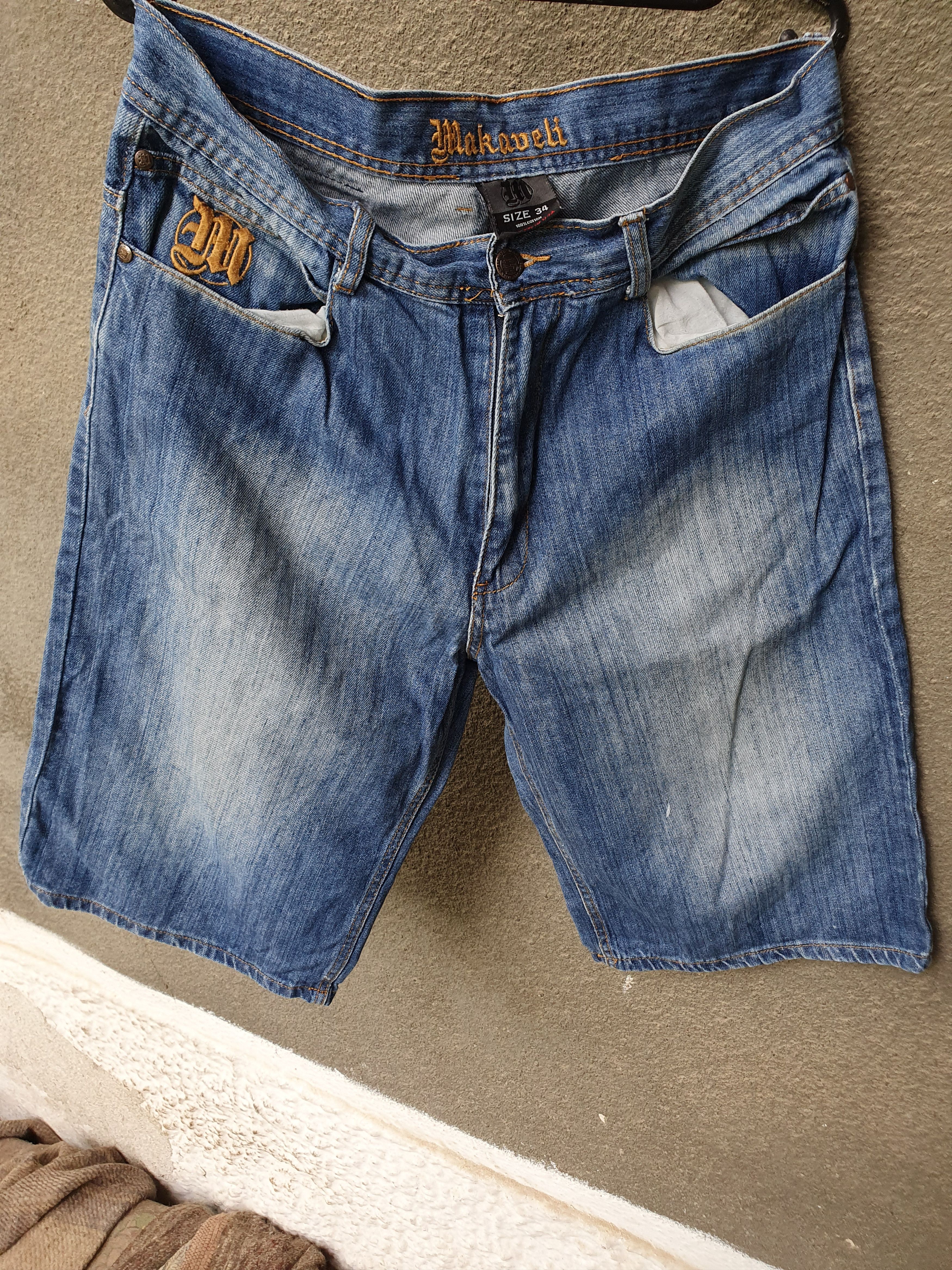 Makaveli × Vintage MAKAVELI BRANDED TUPAC Denim Shorts 90's Hip Hop.sz 34 Size US 34 / EU 50 - 9 Thumbnail