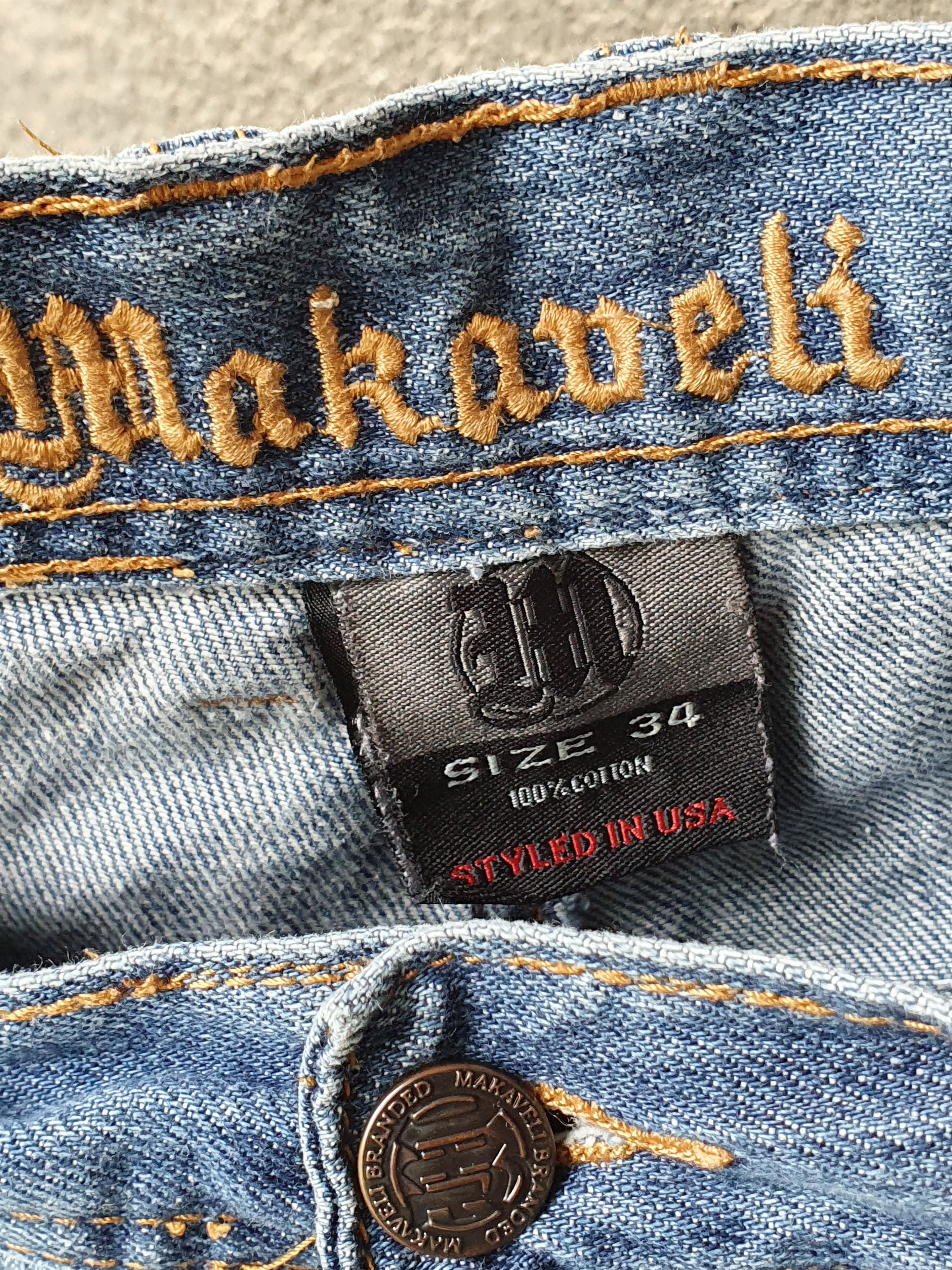 Makaveli × Vintage MAKAVELI BRANDED TUPAC Denim Shorts 90's Hip Hop.sz 34 Size US 34 / EU 50 - 7 Thumbnail