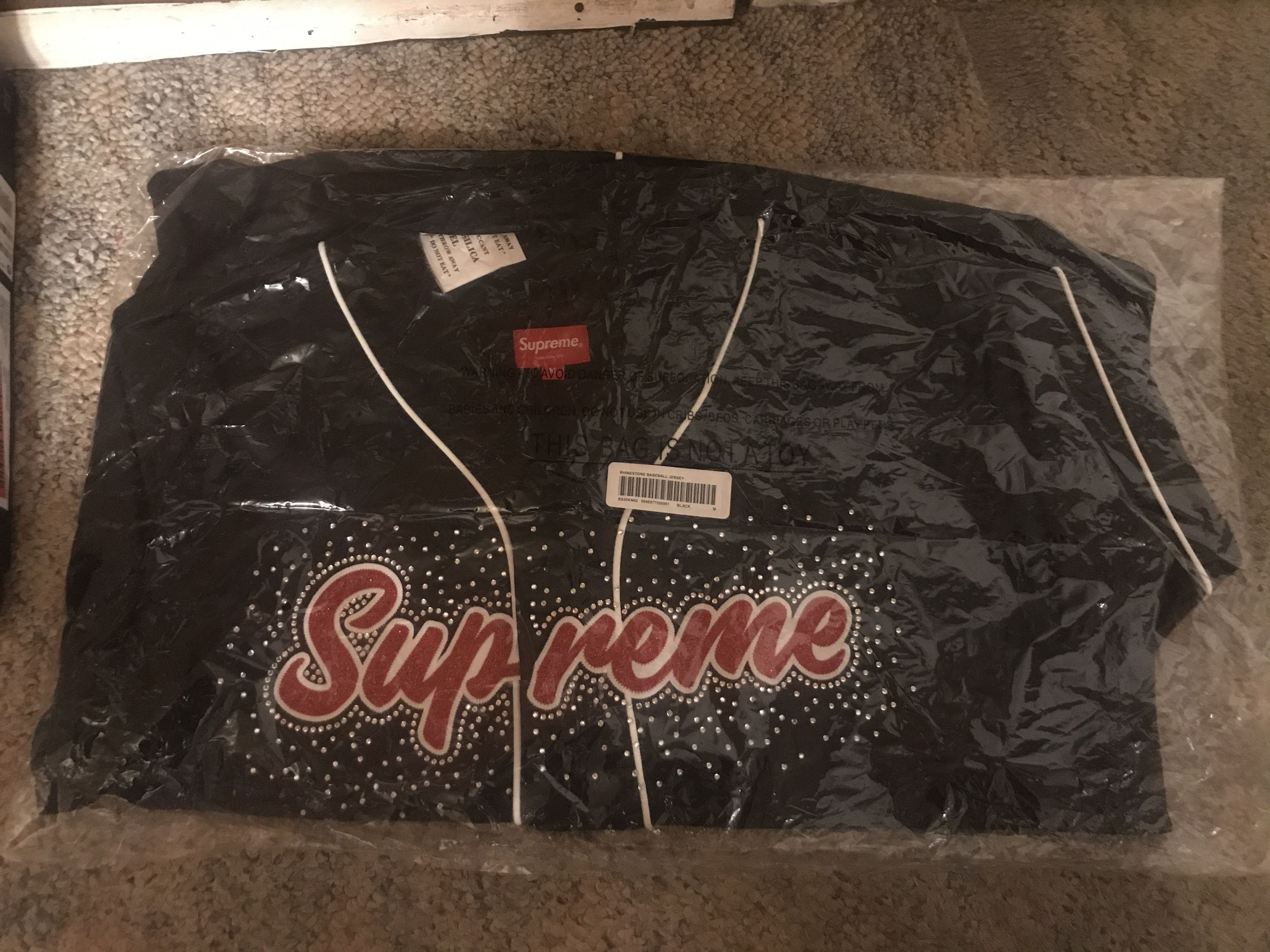Supreme Rhinestone Baseball Jersey | Grailed