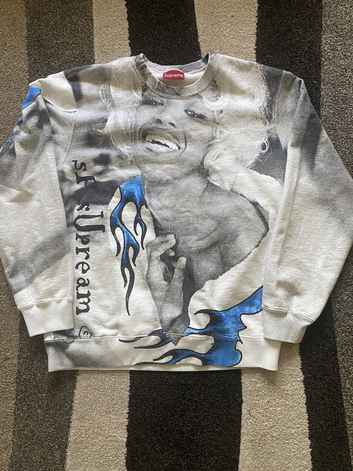 Supreme Supreme Naomi Crewneck Black/Blue | Grailed