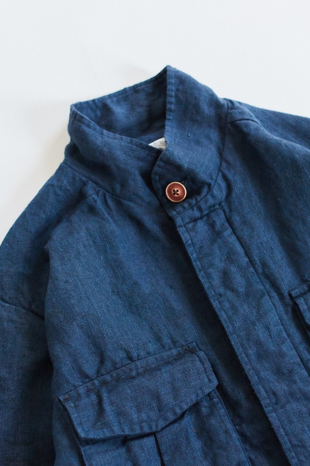 18 East BELTED SAFARI JACKET - NAVY LINEN TWILL XL Size US XL / EU 56 / 4 - 4 Thumbnail