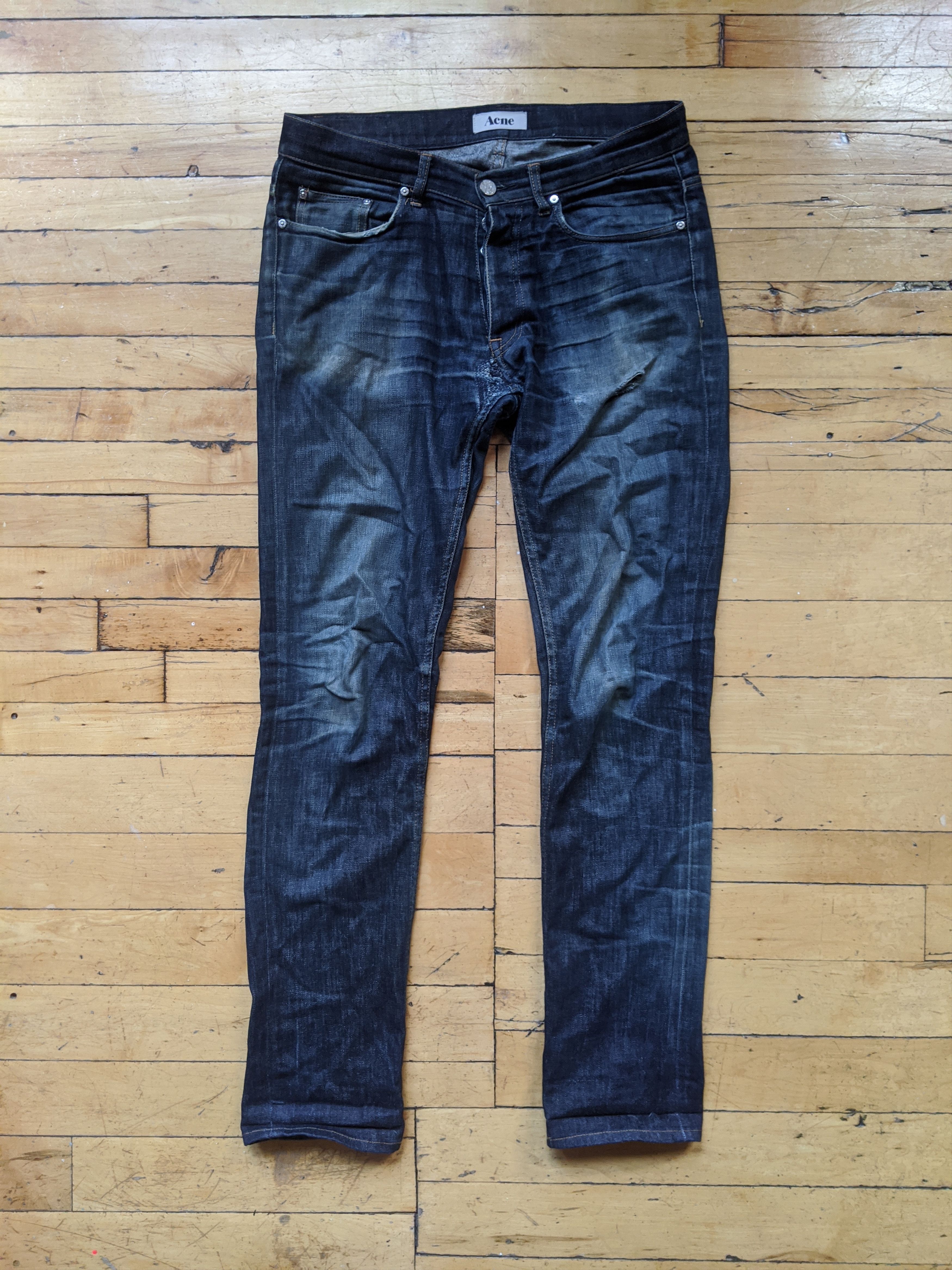 Acne Studios Roc Soft Raw 32/34 Skinny Fit Jeans