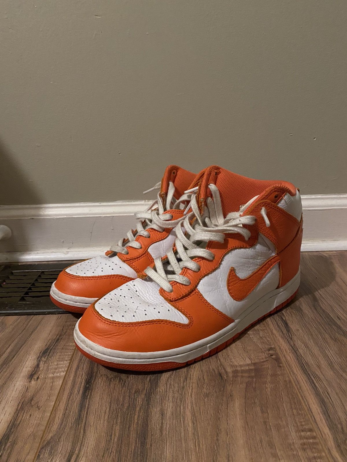 image of Nike Dunk High Retro Qs Syracuse 2016 Shoes in Orange, Men's (Size 8)
