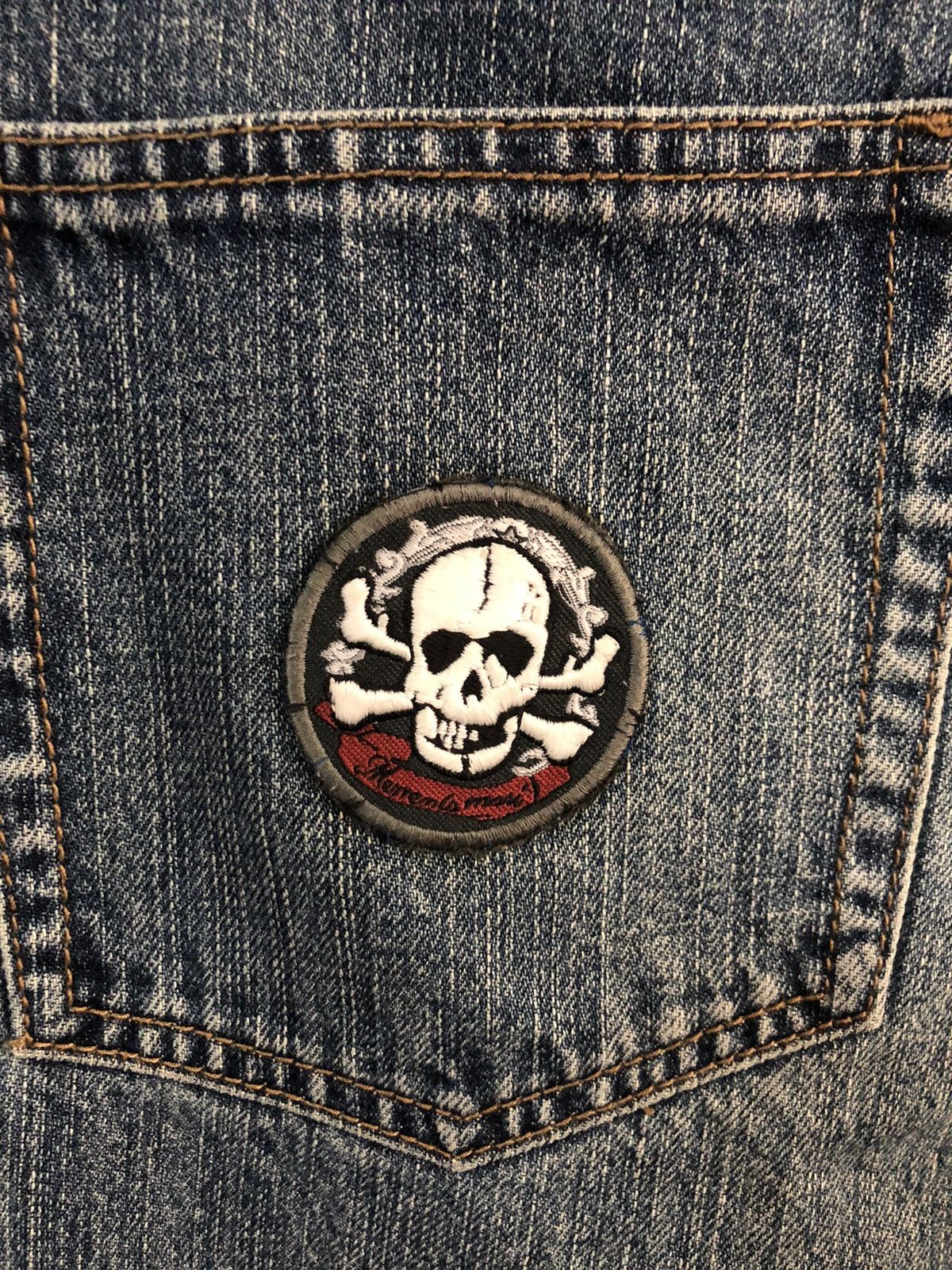Japanese Brand CHRISTIAN ORANI WASHED SKULL SIZE 32 Size US 33 - 2 Thumbnail