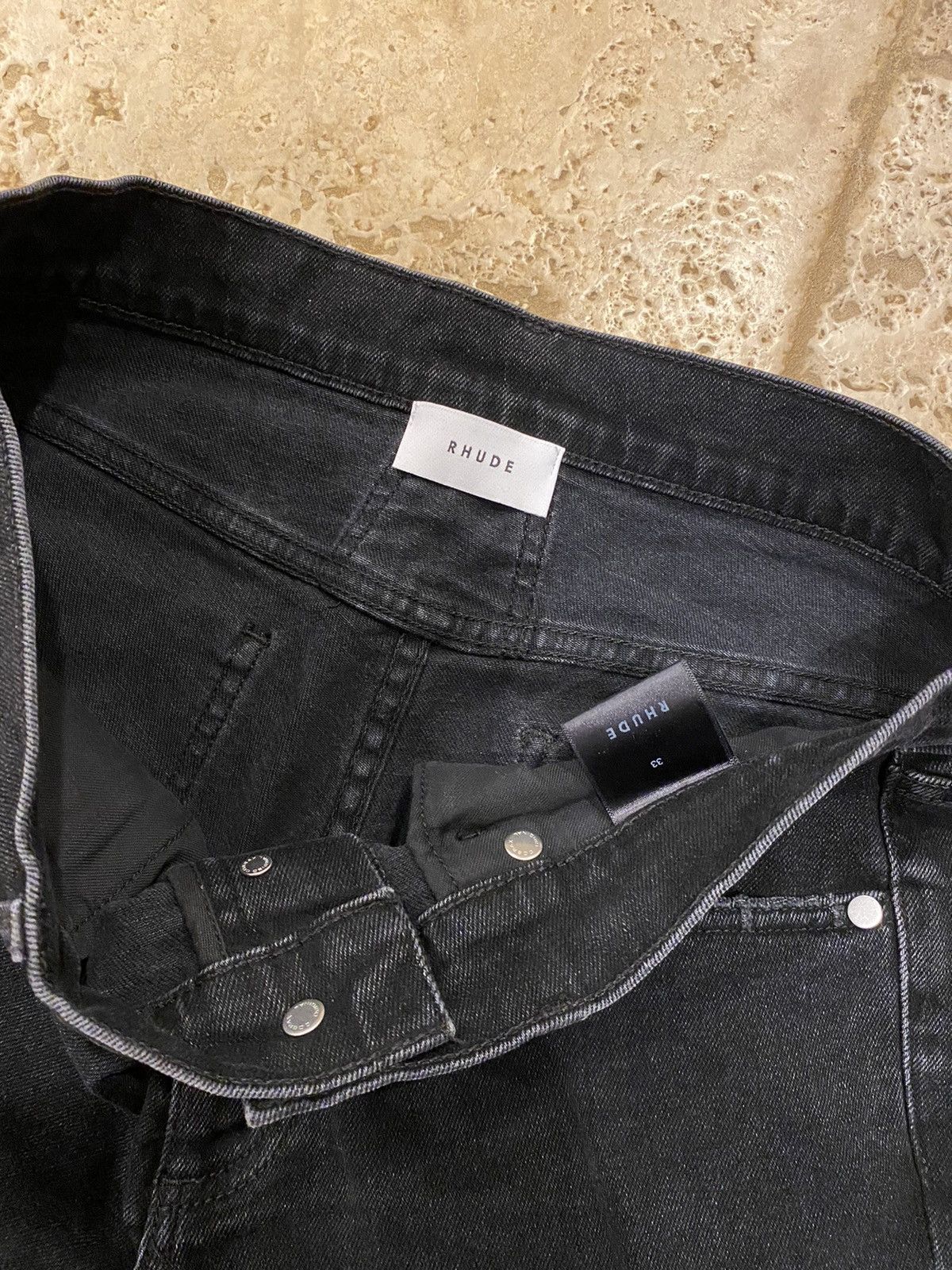 Rhude Rhude Black Snap Denim Jeans Size US 33 - 3 Thumbnail