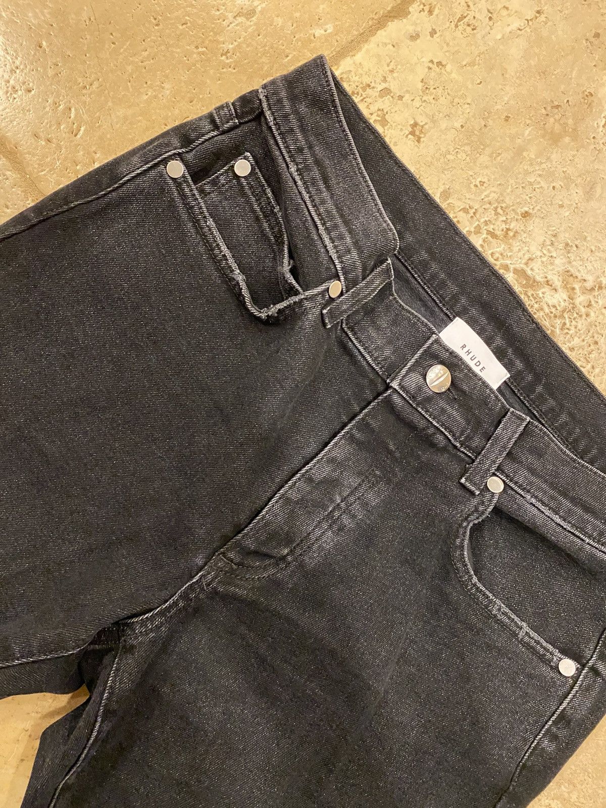 Rhude Rhude Black Snap Denim Jeans Size US 33 - 4 Thumbnail