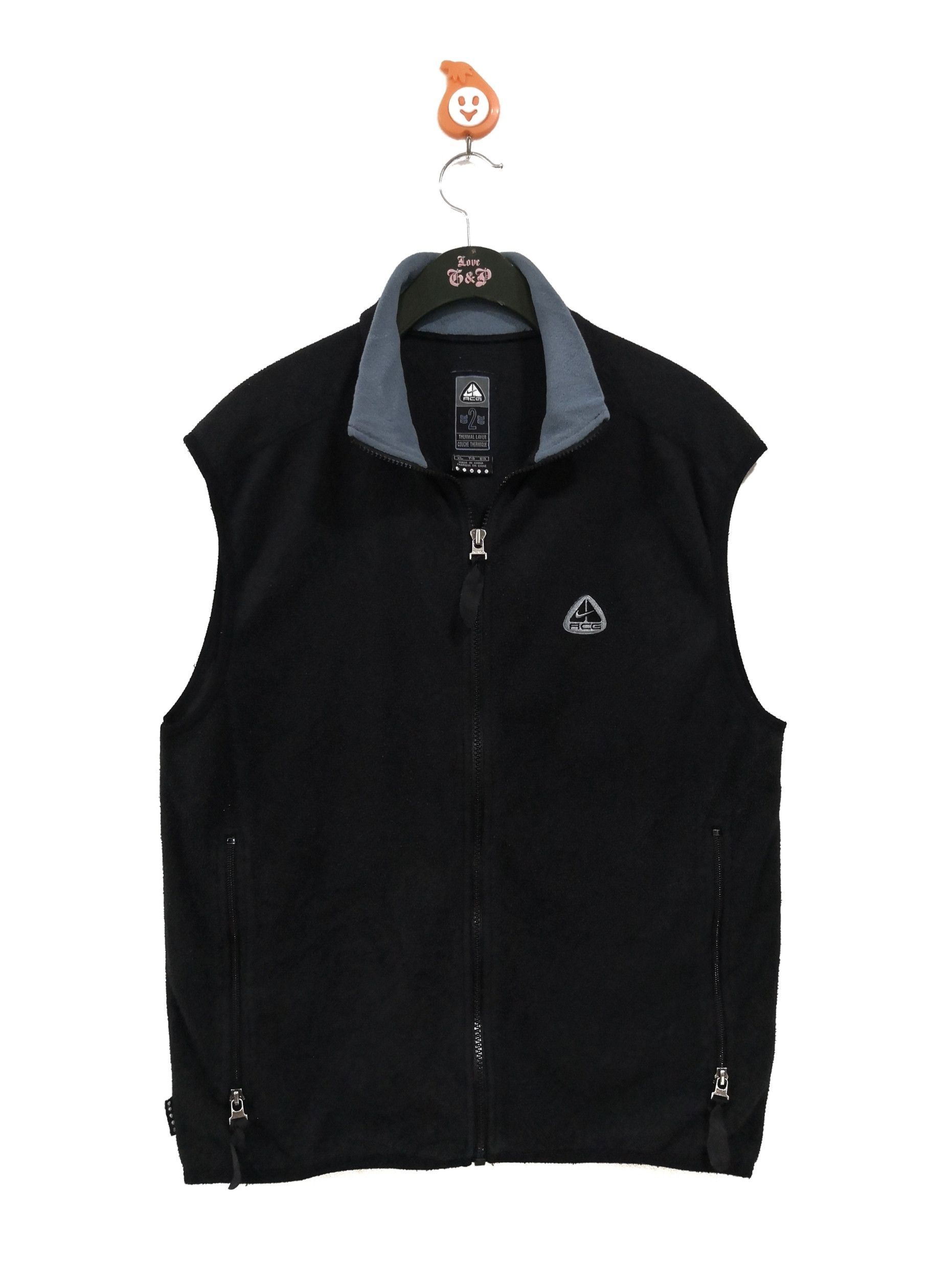 美品 00s NIKE ACG fleece vest M black Nike ACG Vest Black Fleece Vintage Outdoors Hiking Casual