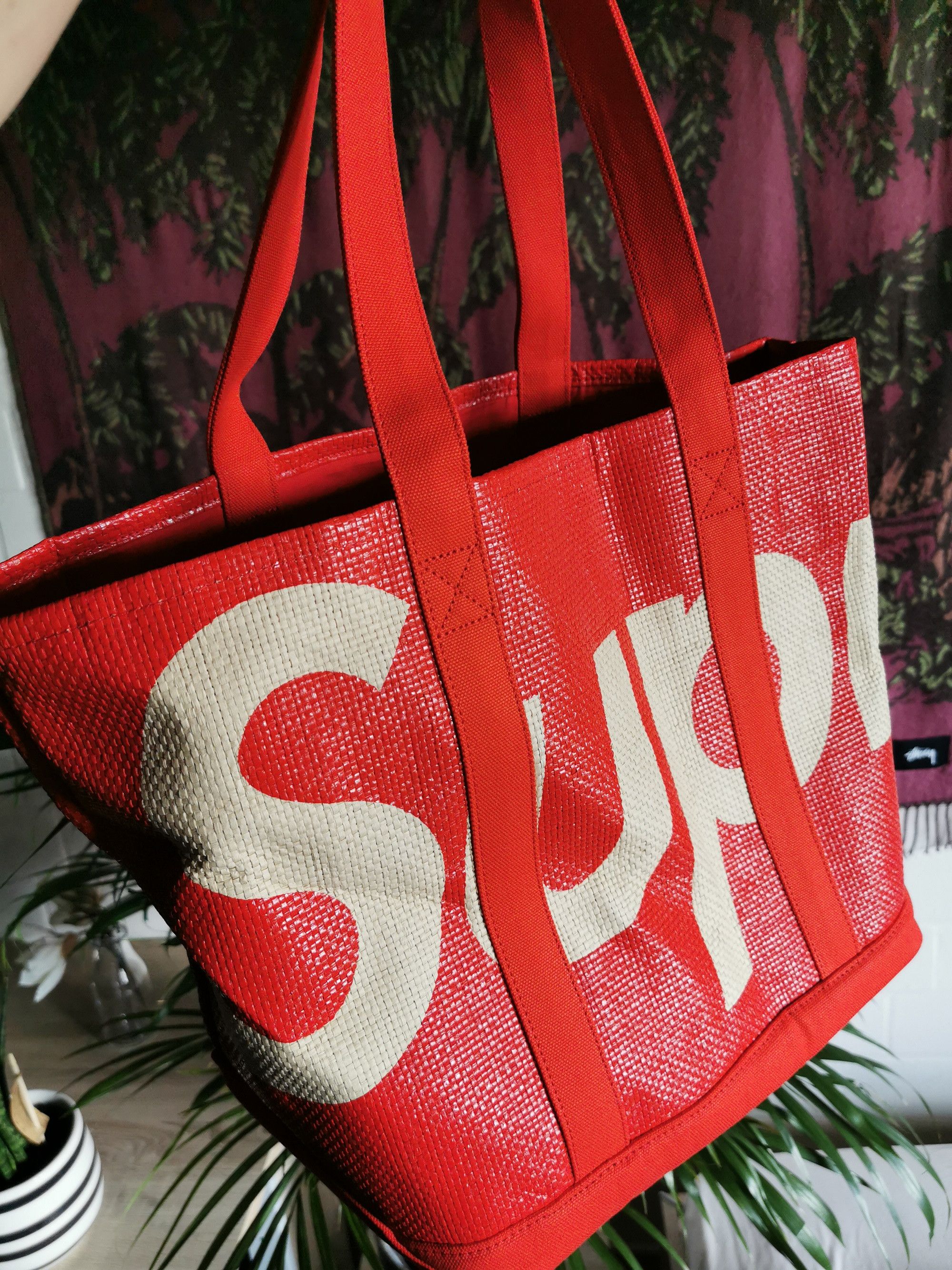 Supreme Supreme Raffia Tote Bag - Red | Grailed
